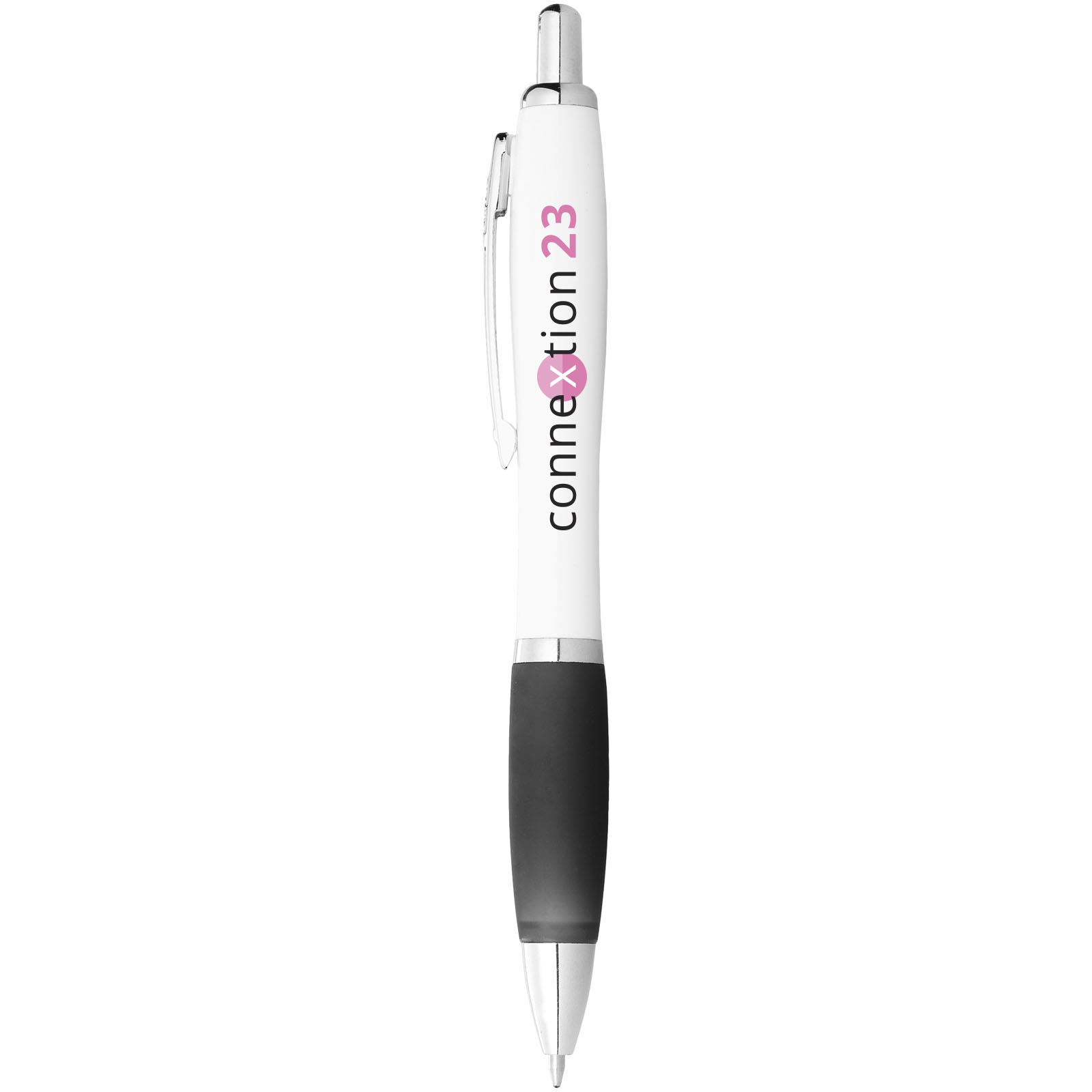 Bolígrafo blanco con empuñadura de color Nash (tinta azul)