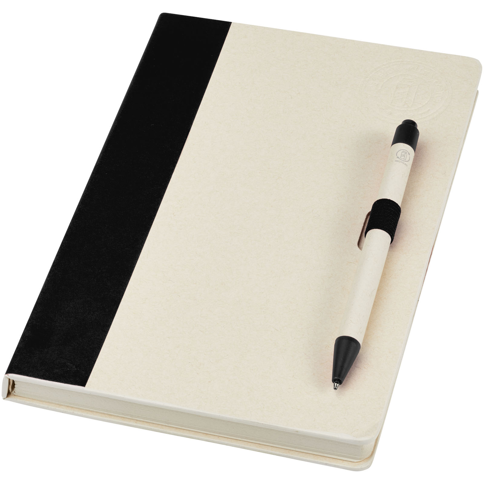 Set de libreta de referencia de tamaño A5 y bolígrafo fabricados con cartones de leche reciclados Dairy Dream