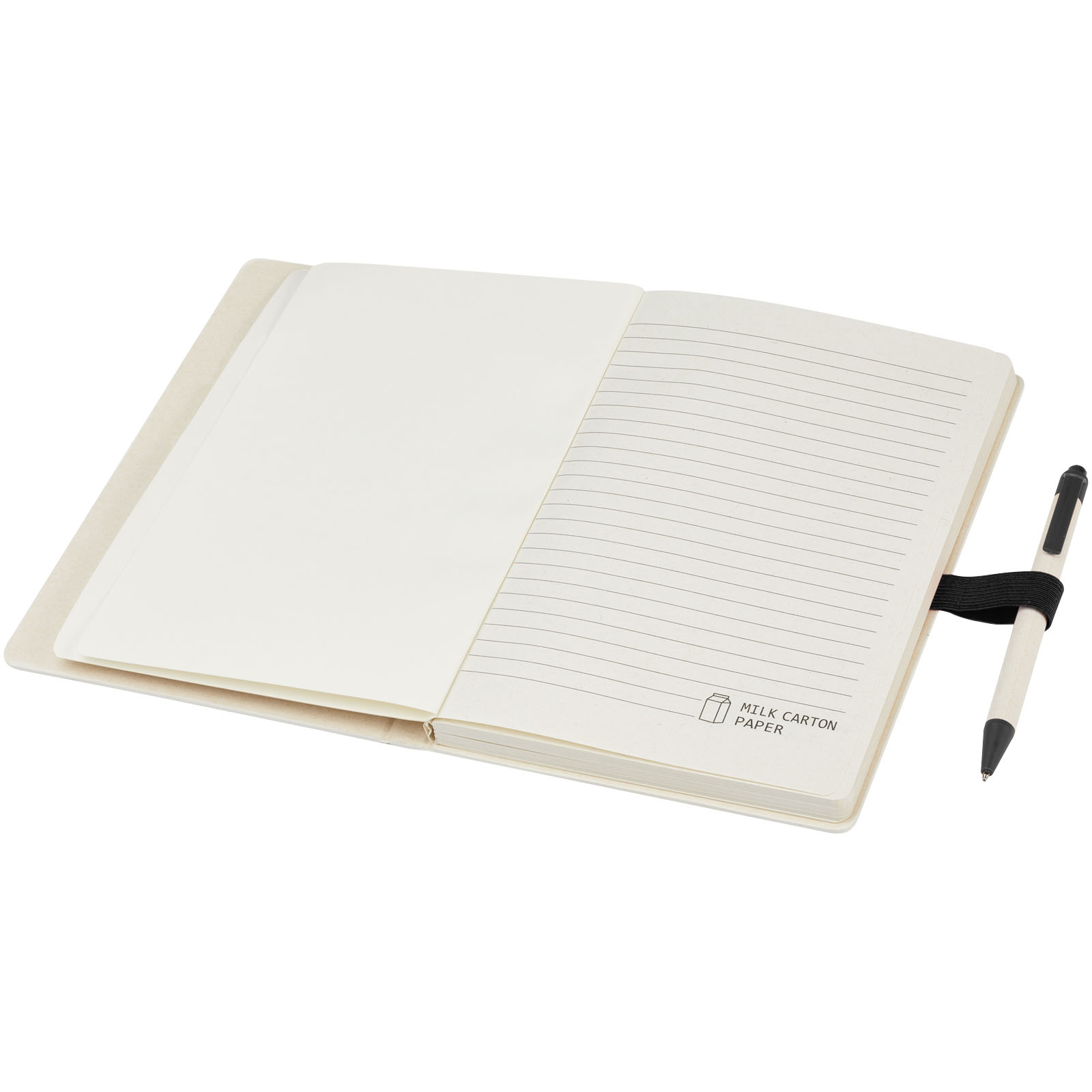 Set de libreta de referencia de tamaño A5 y bolígrafo fabricados con cartones de leche reciclados Dairy Dream
