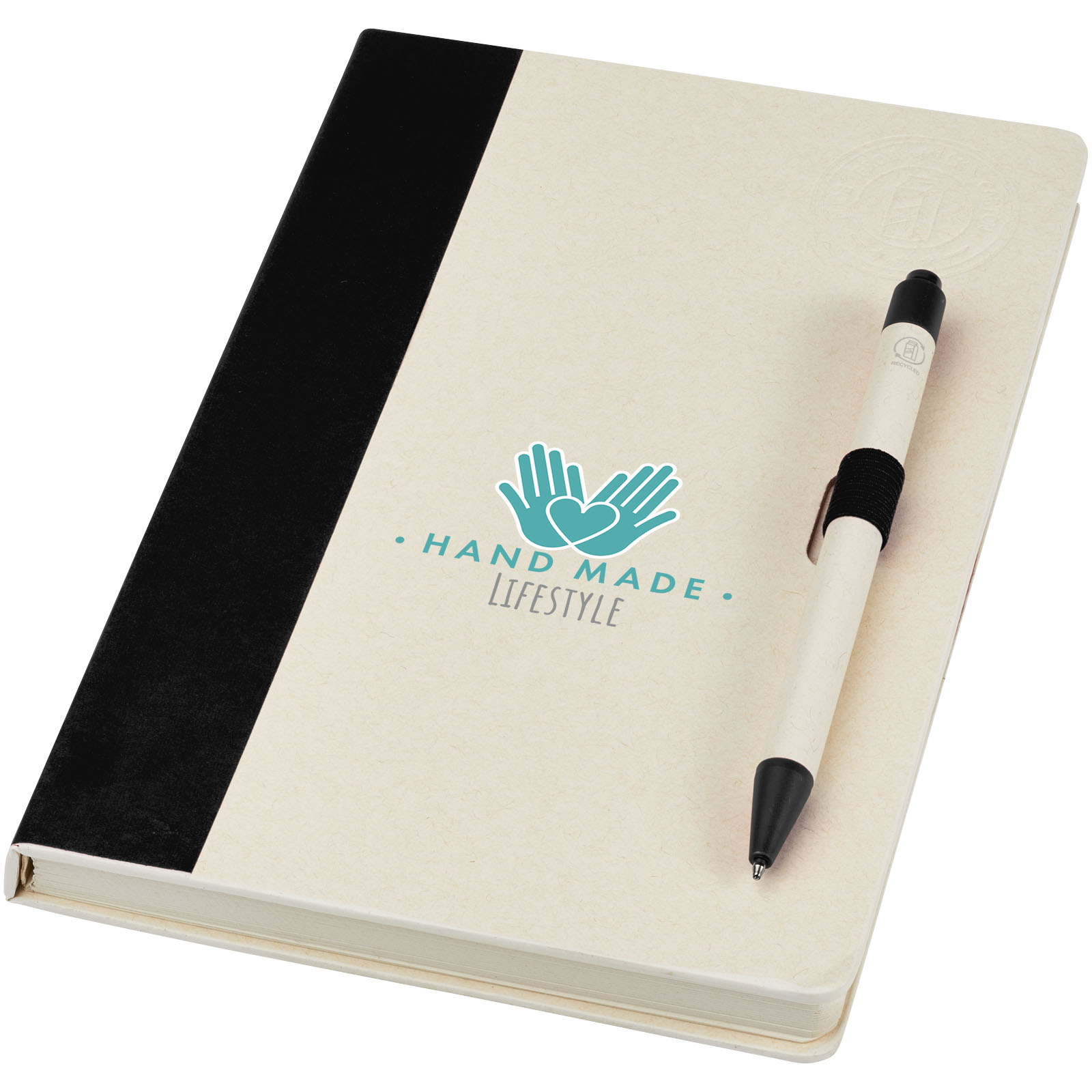 Set de libreta de referencia de tamaño A5 y bolígrafo fabricados con cartones de leche reciclados Dairy Dream