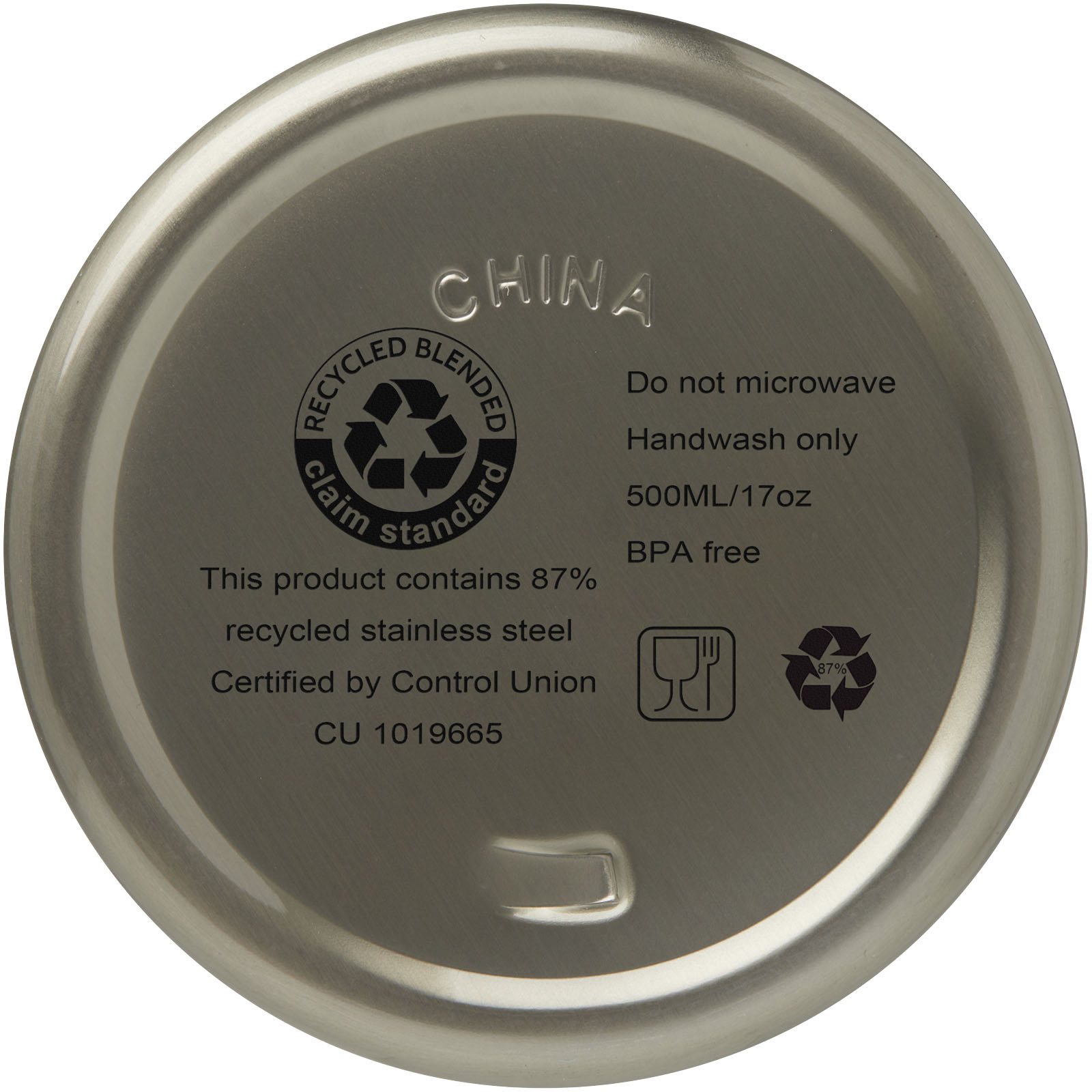 Bidón con aislamiento al vacío de 500 ml de cobre de acero inoxidable reciclado con certificación RCS Vasa