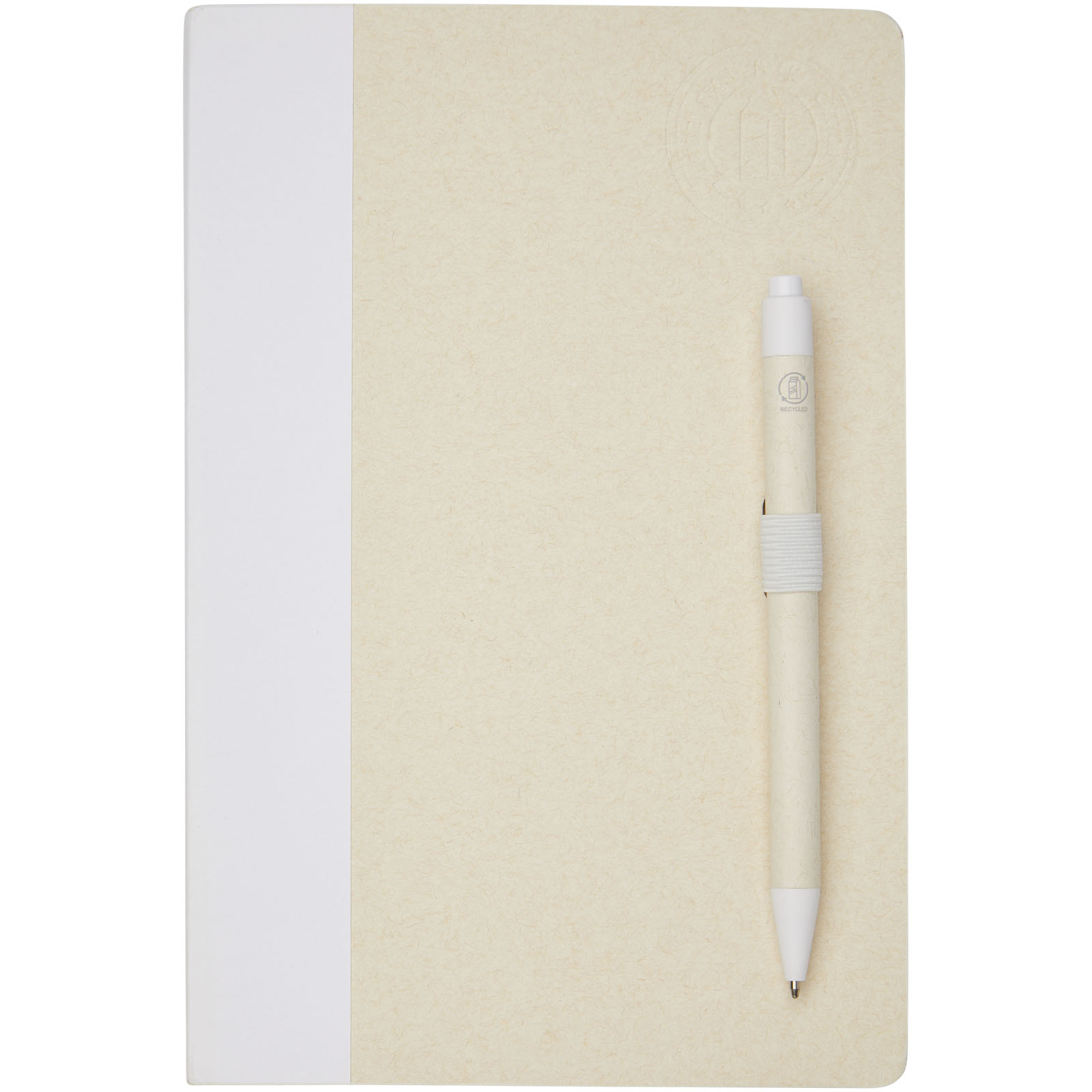 Set de libreta de referencia de tamaño A5 y bolígrafo fabricados con cartones de leche reciclados Dairy Dream