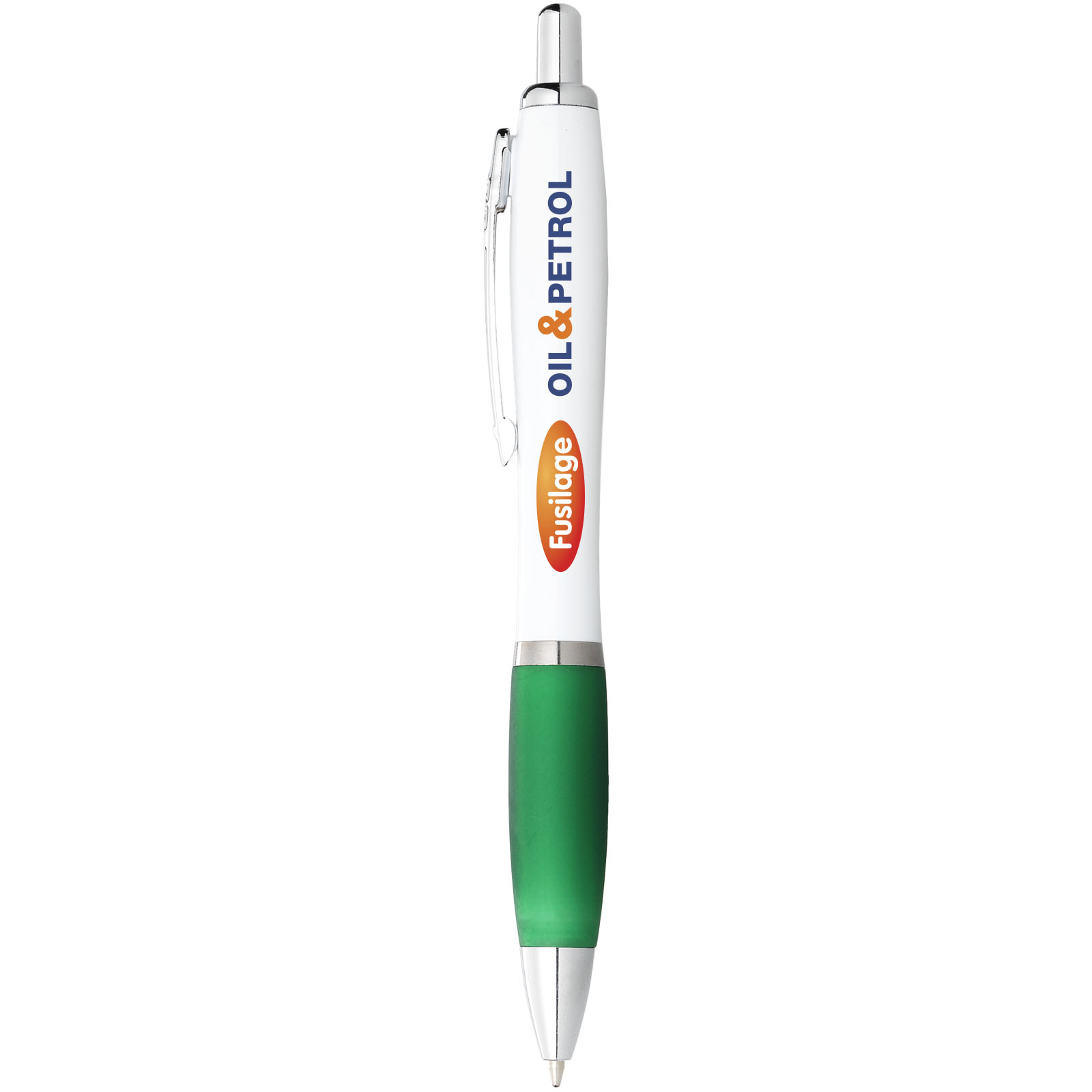 Bolígrafo blanco con empuñadura de color Nash (tinta negra)