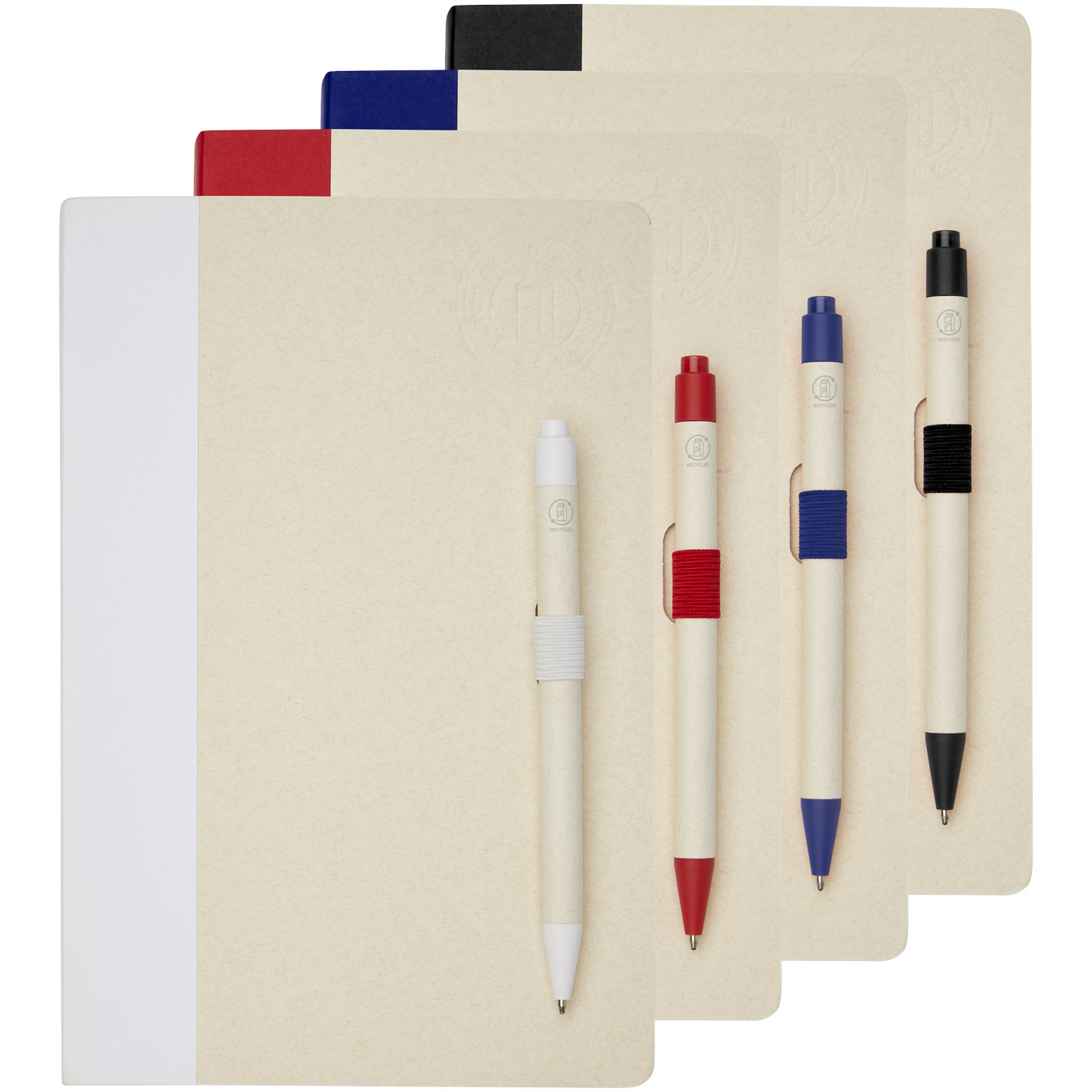 Set de libreta de referencia de tamaño A5 y bolígrafo fabricados con cartones de leche reciclados Dairy Dream