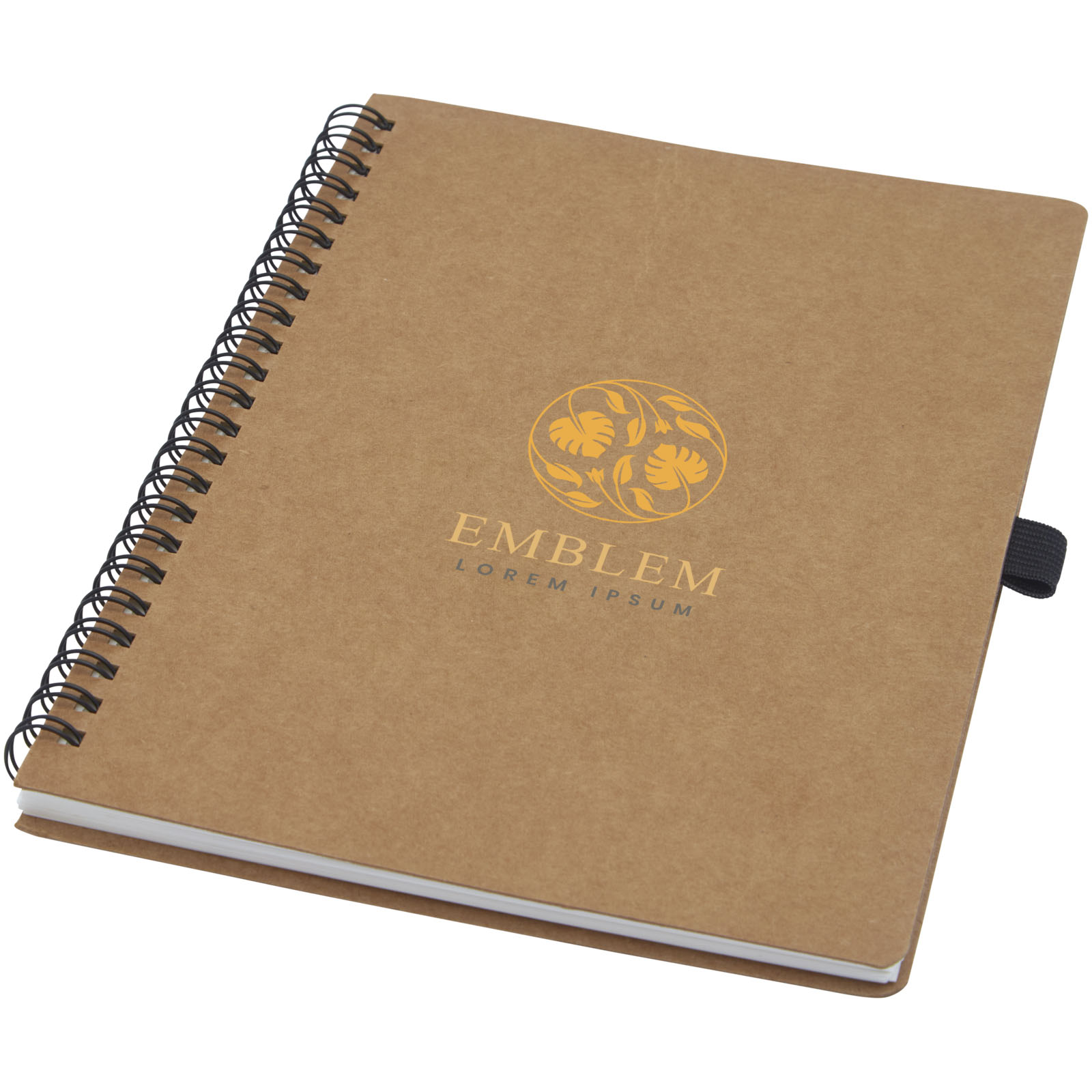 Libreta de tamaño A5 de cartón reciclado con espiral y papel de piedra Cobble