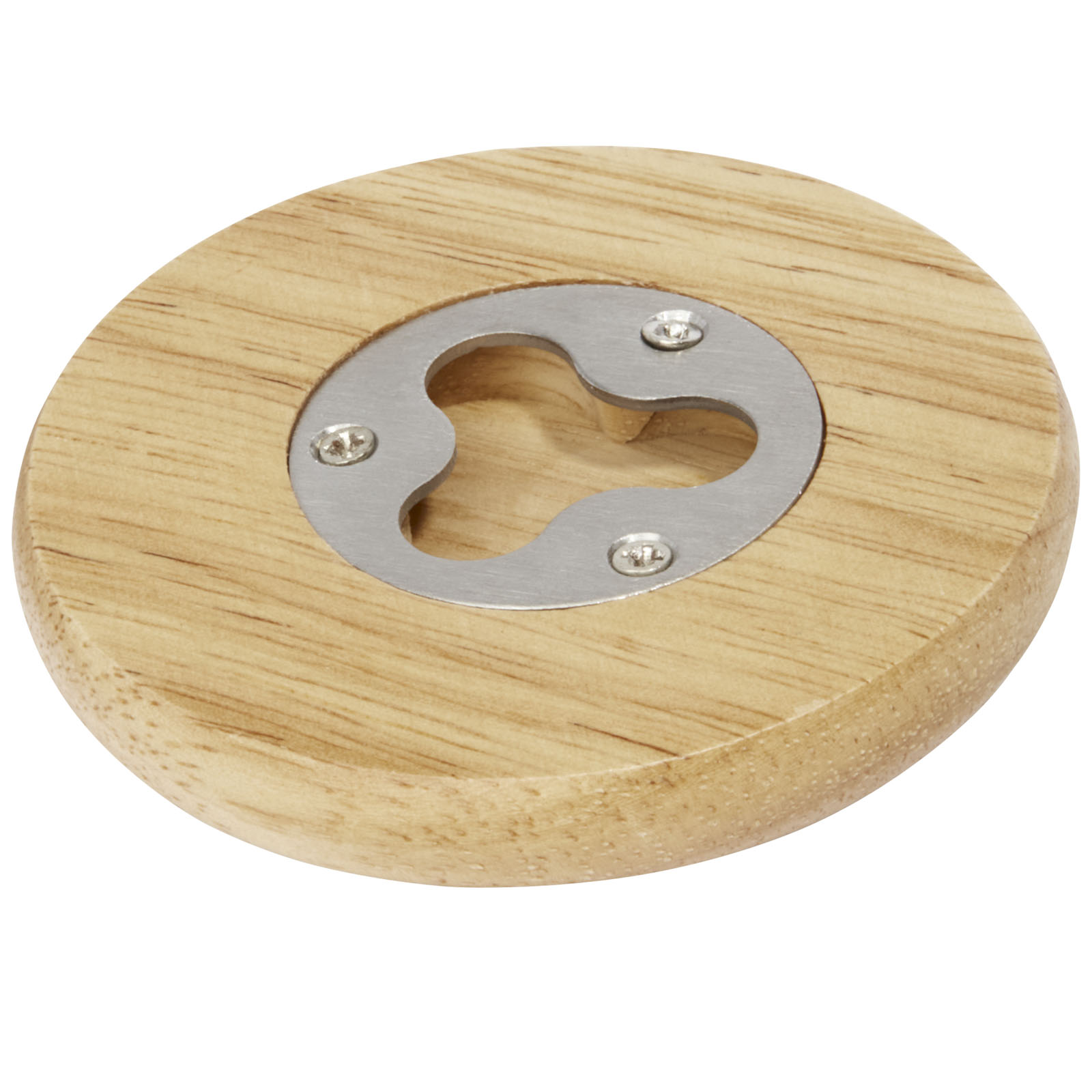 Posavasos de madera con abrebotellas Scoll