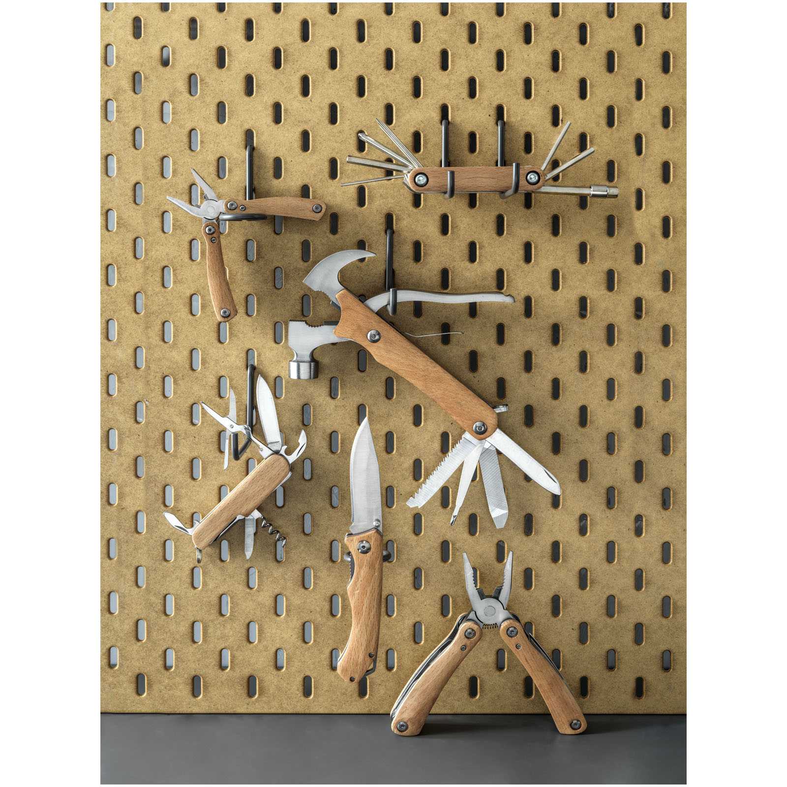 Multiherramienta para bicicletas de 8 funciones con mango de madera Fixie