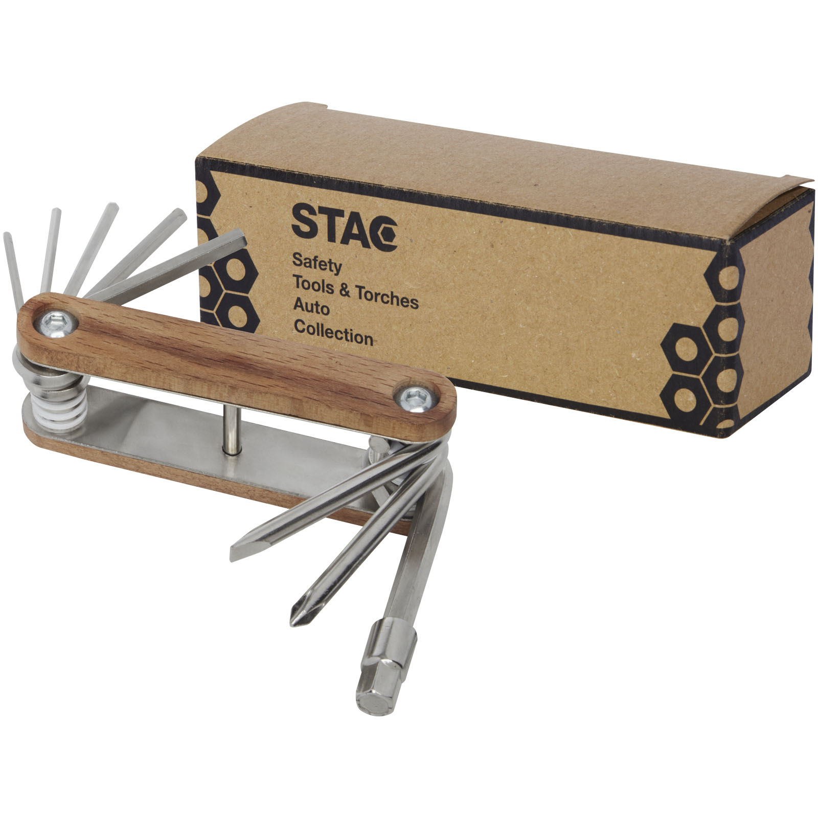 Multiherramienta para bicicletas de 8 funciones con mango de madera Fixie