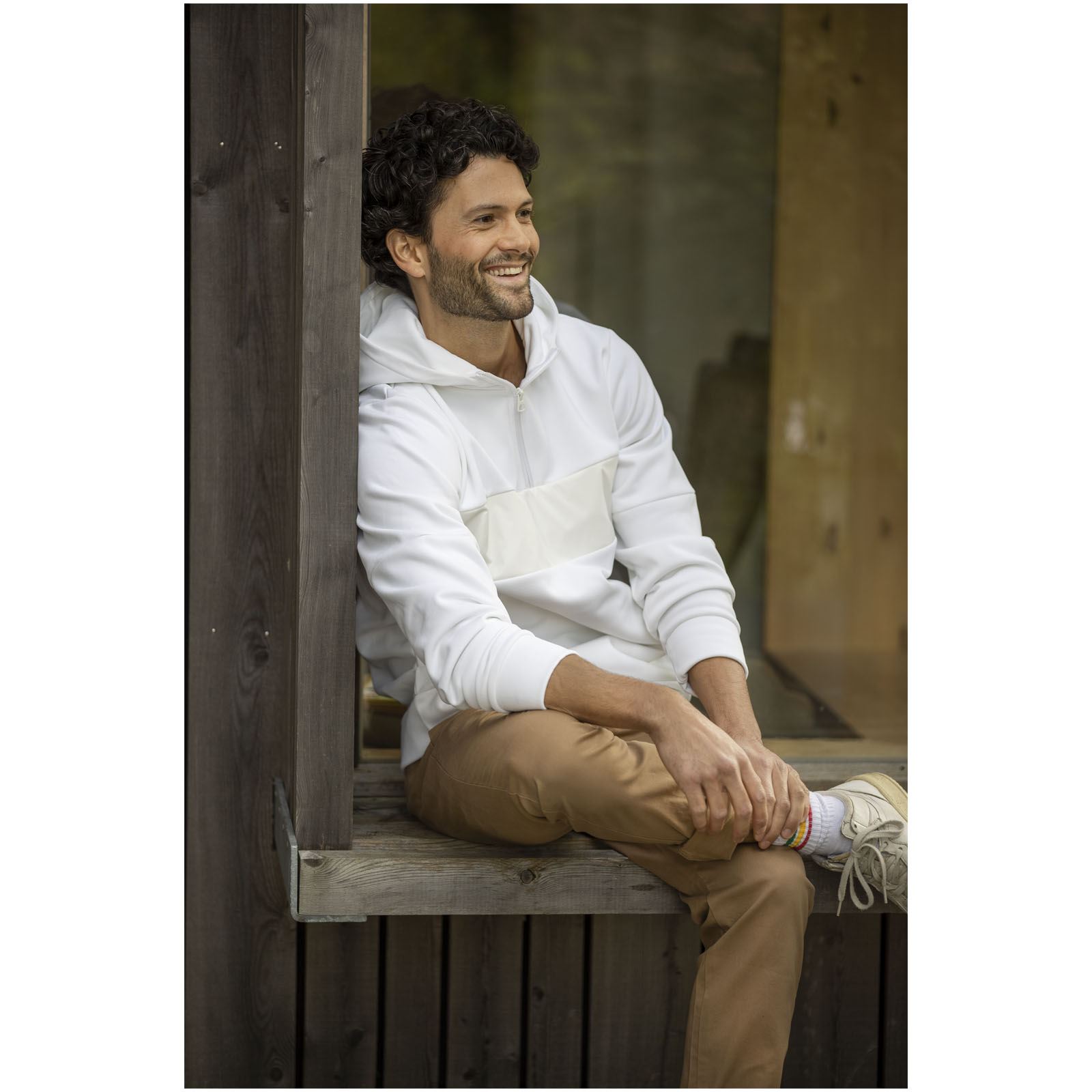 Jersey anorak con capucha con media cremallera para hombre Sayan