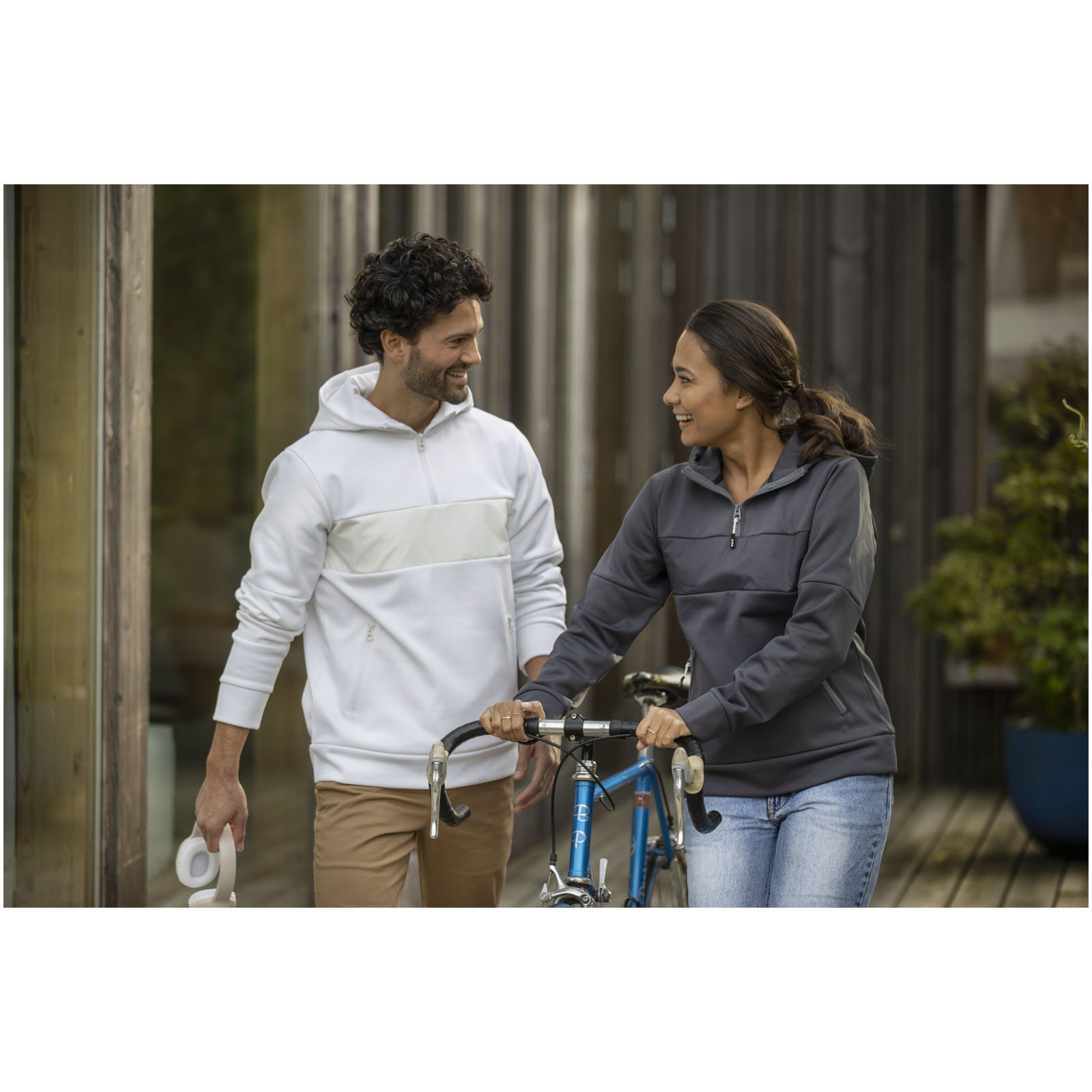 Jersey anorak con capucha con media cremallera para hombre Sayan