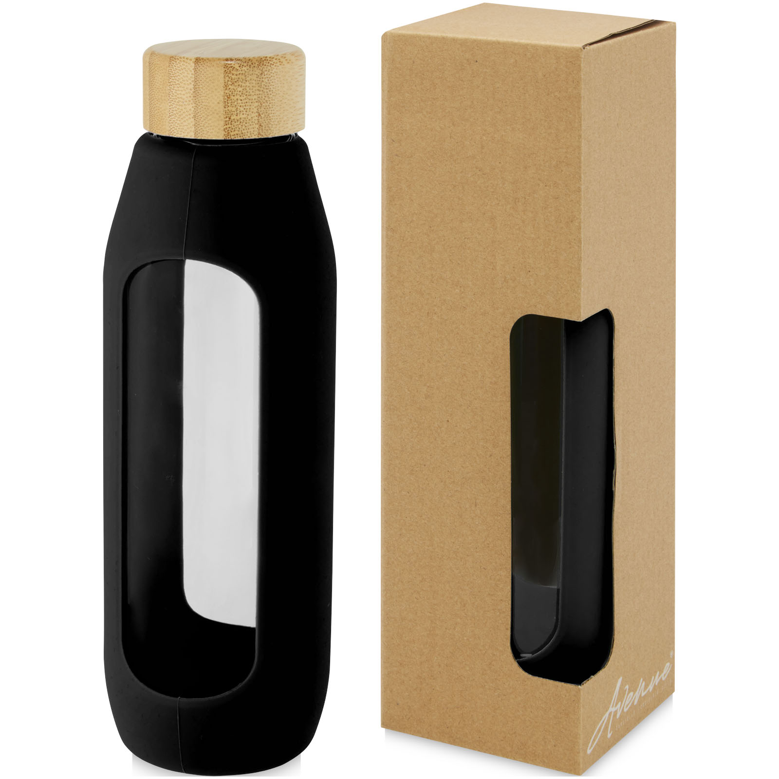 Botella de vidrio borosilicato con agarre de silicona de 600 ml  Tidan