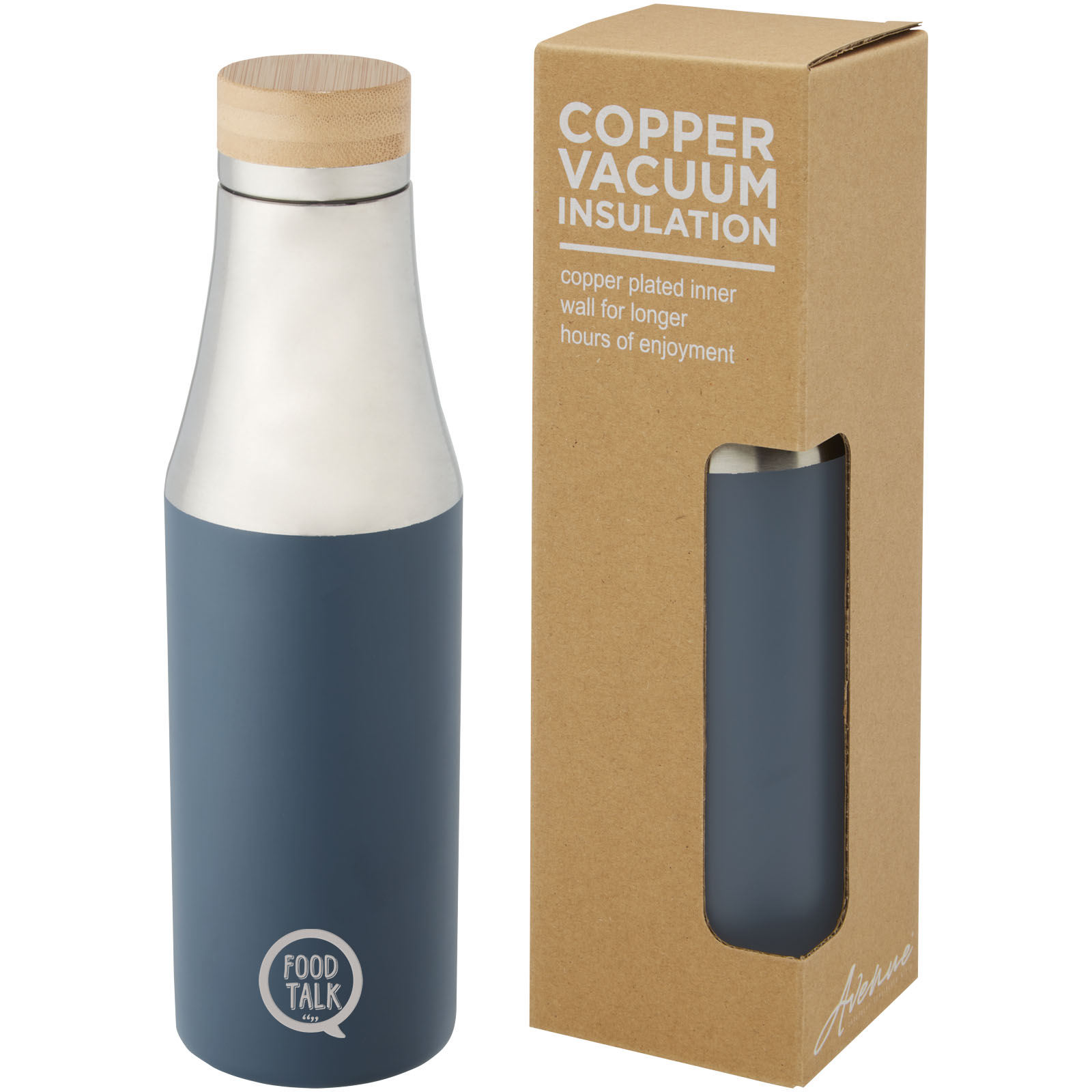 Botella de acero inoxidable con aislamiento al vacío de cobre de 540 ml Hulan