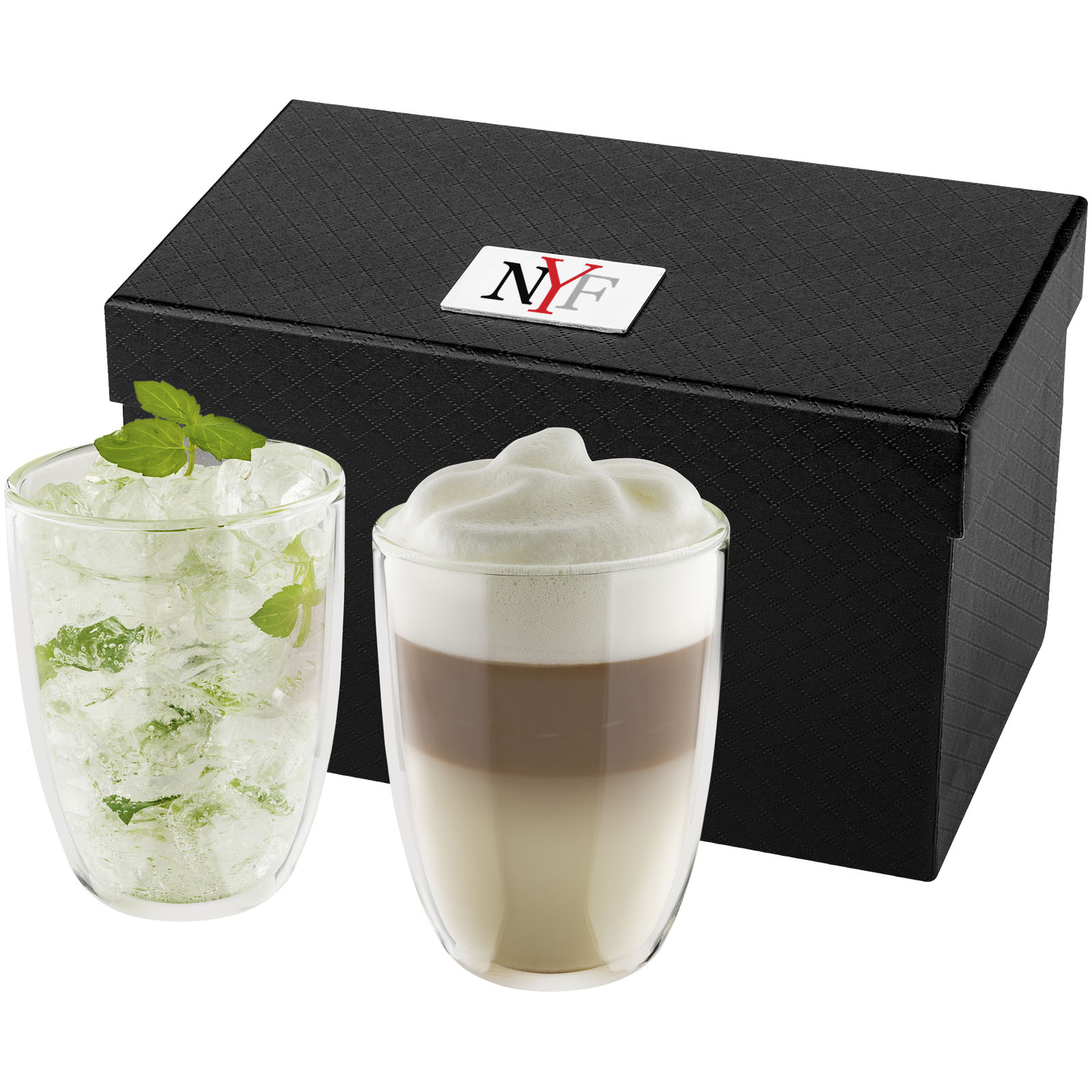 Set de 2 vasos de vidrio Boda