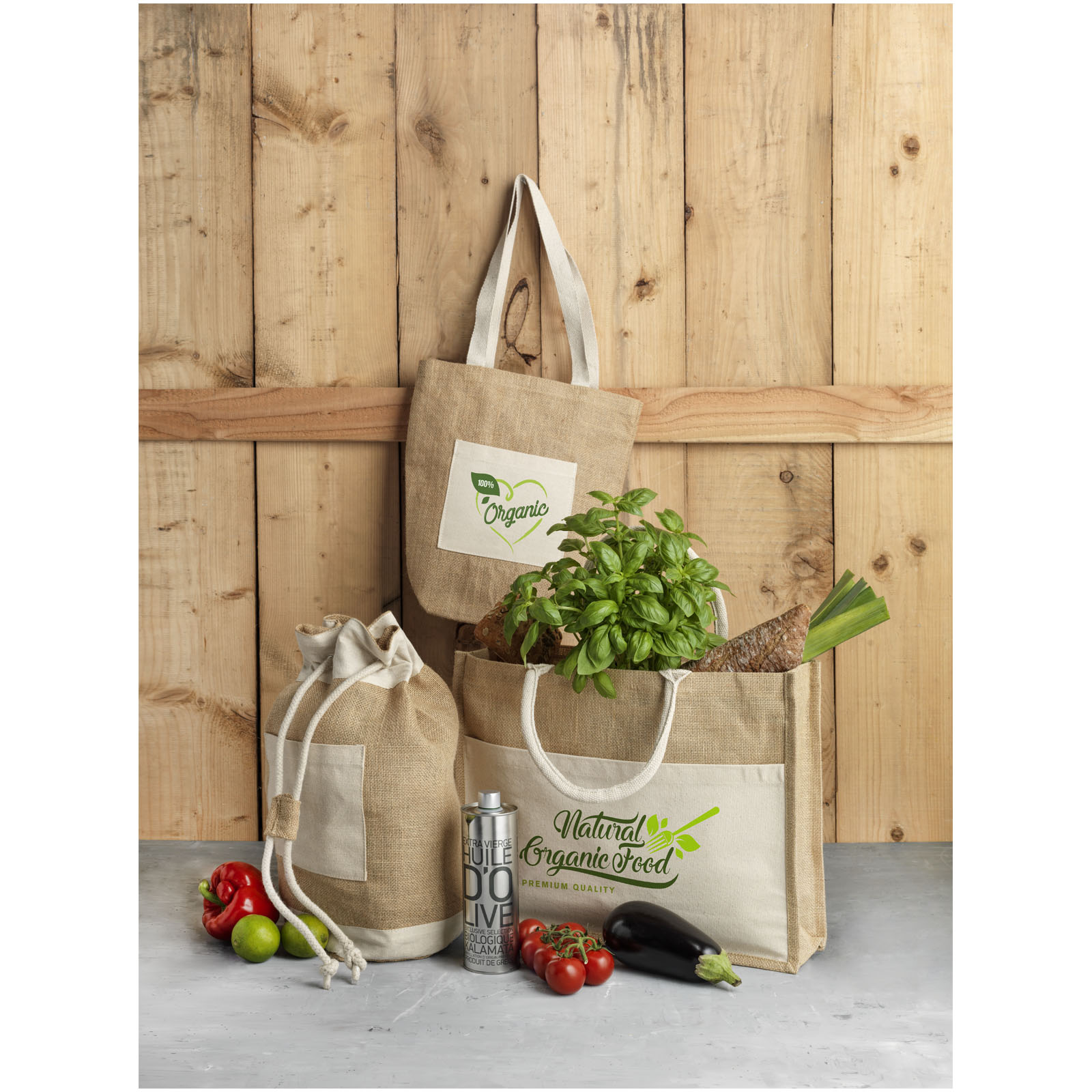 Bolsa Tote de yute con bolsillo Mumbay