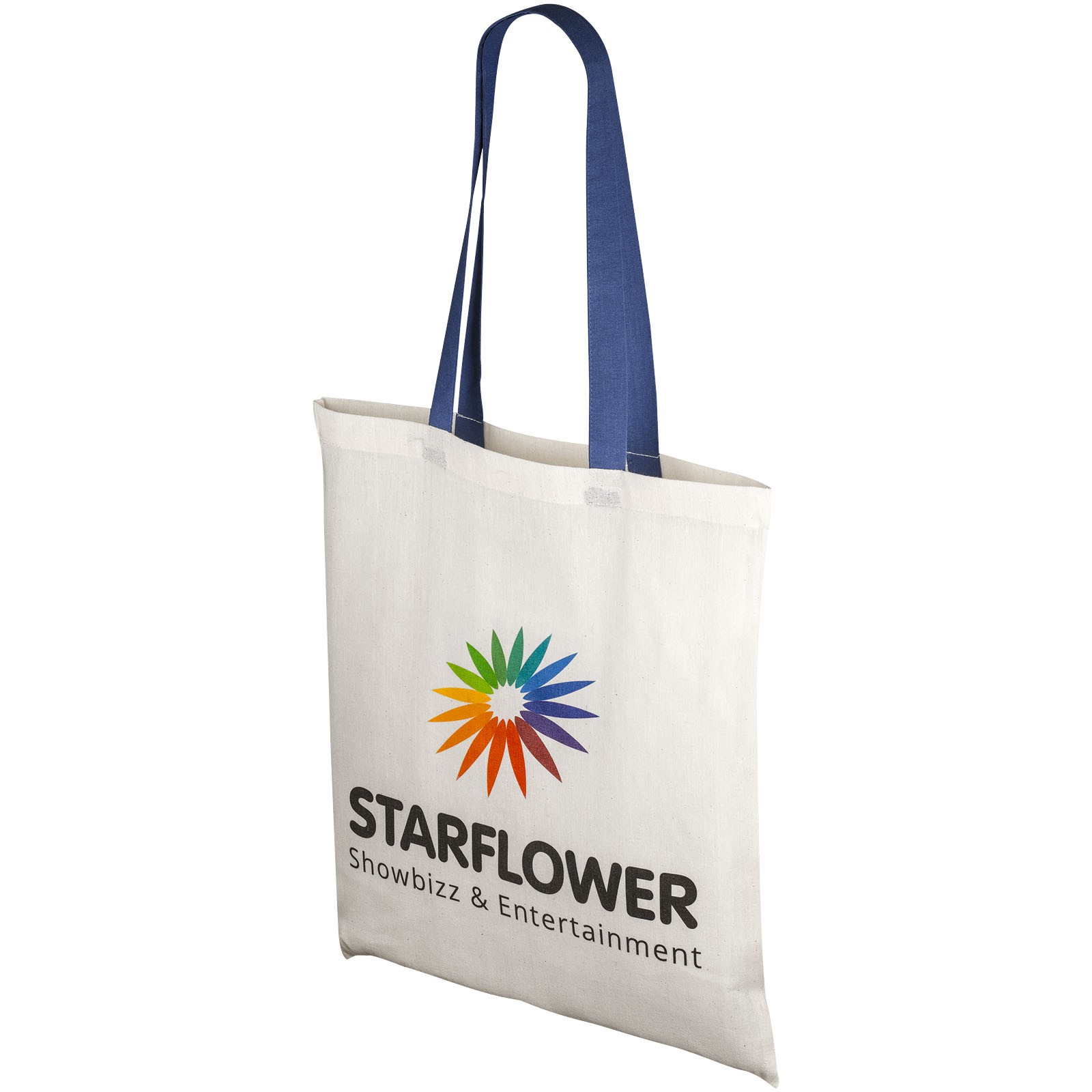 Bolsa Tote de algodón 100 g/m² con asas largas contrastadas Nevada