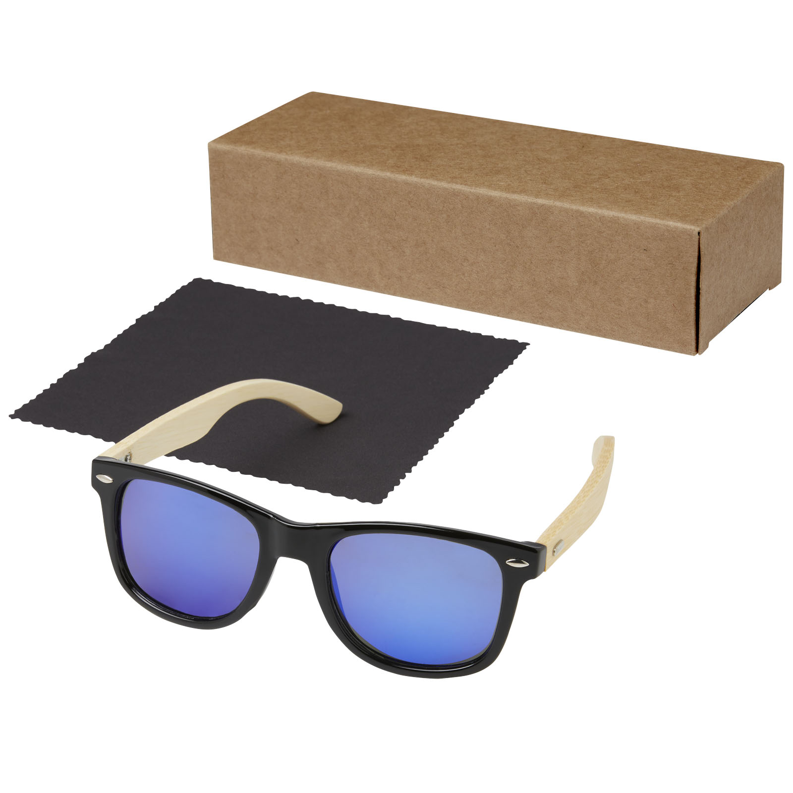 Gafas de sol polarizadas con cristal de espejo de PET reciclado/bambú en caja de regalo Taiyō
