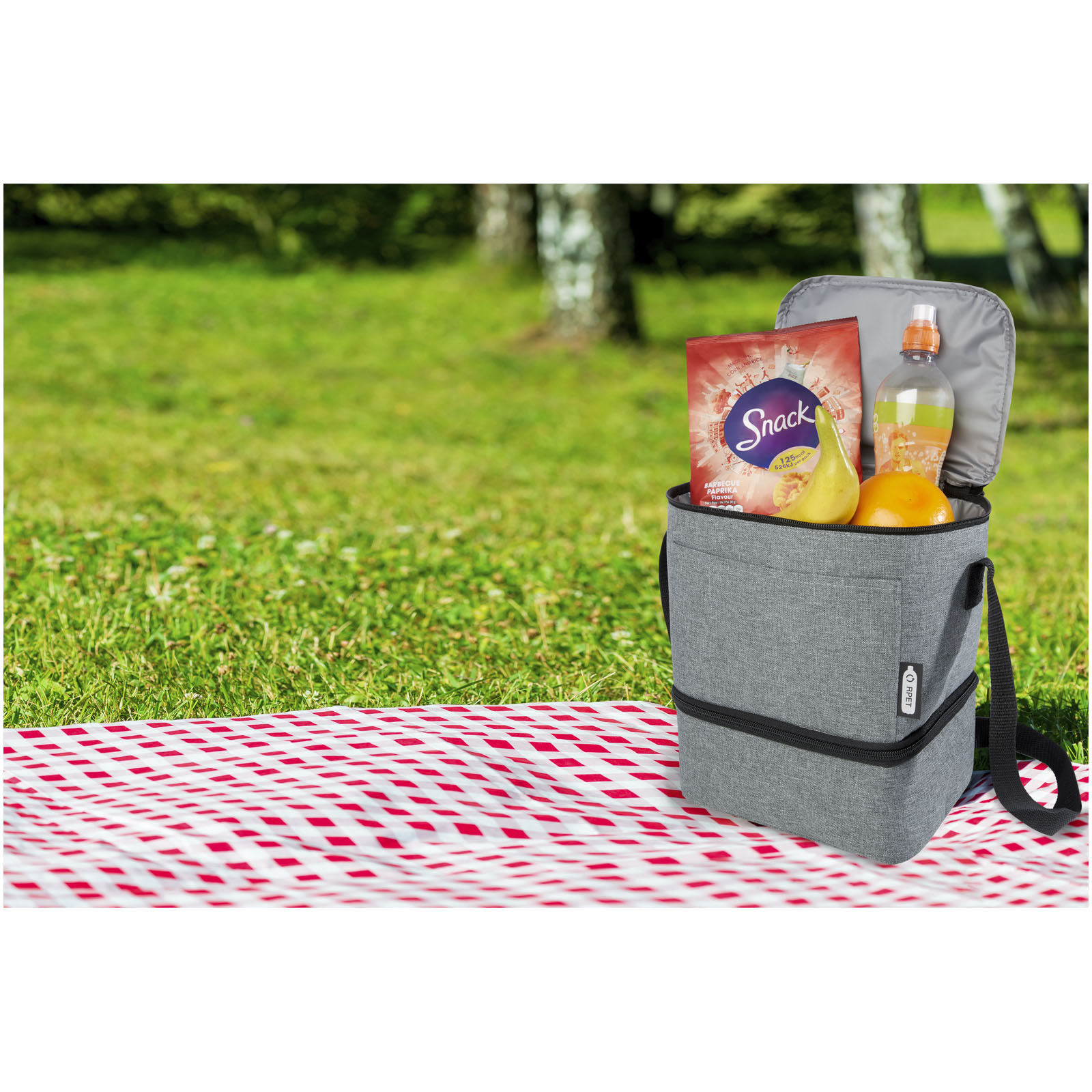 Bolsa isotérmica para almuerzo y 9 latas de PET reciclado GRS Tundra