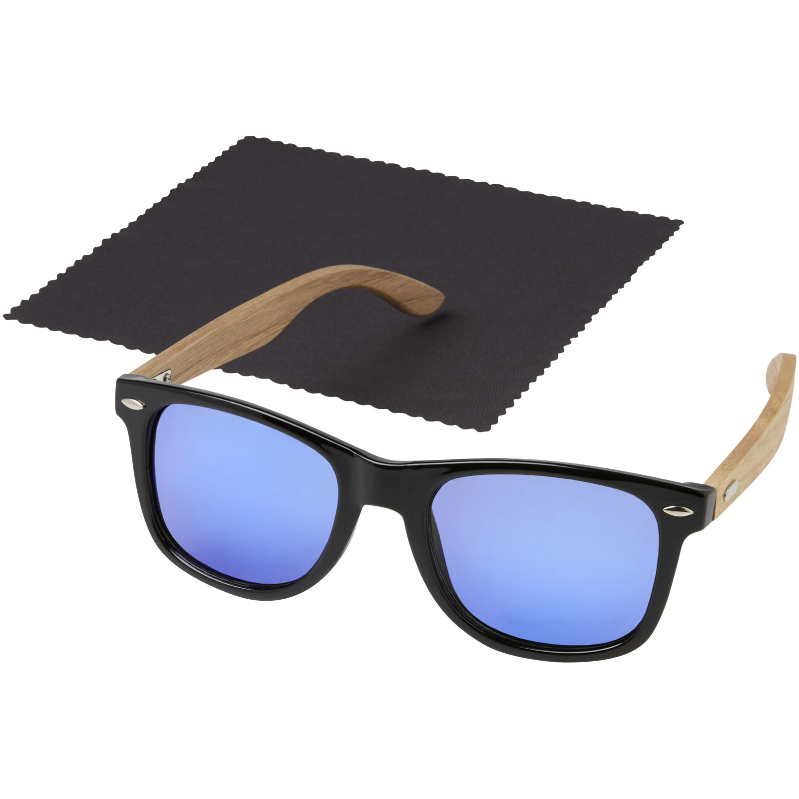 Gafas de sol polarizadas con cristal de espejo de PET reciclado/madera en caja de regalo Hiru