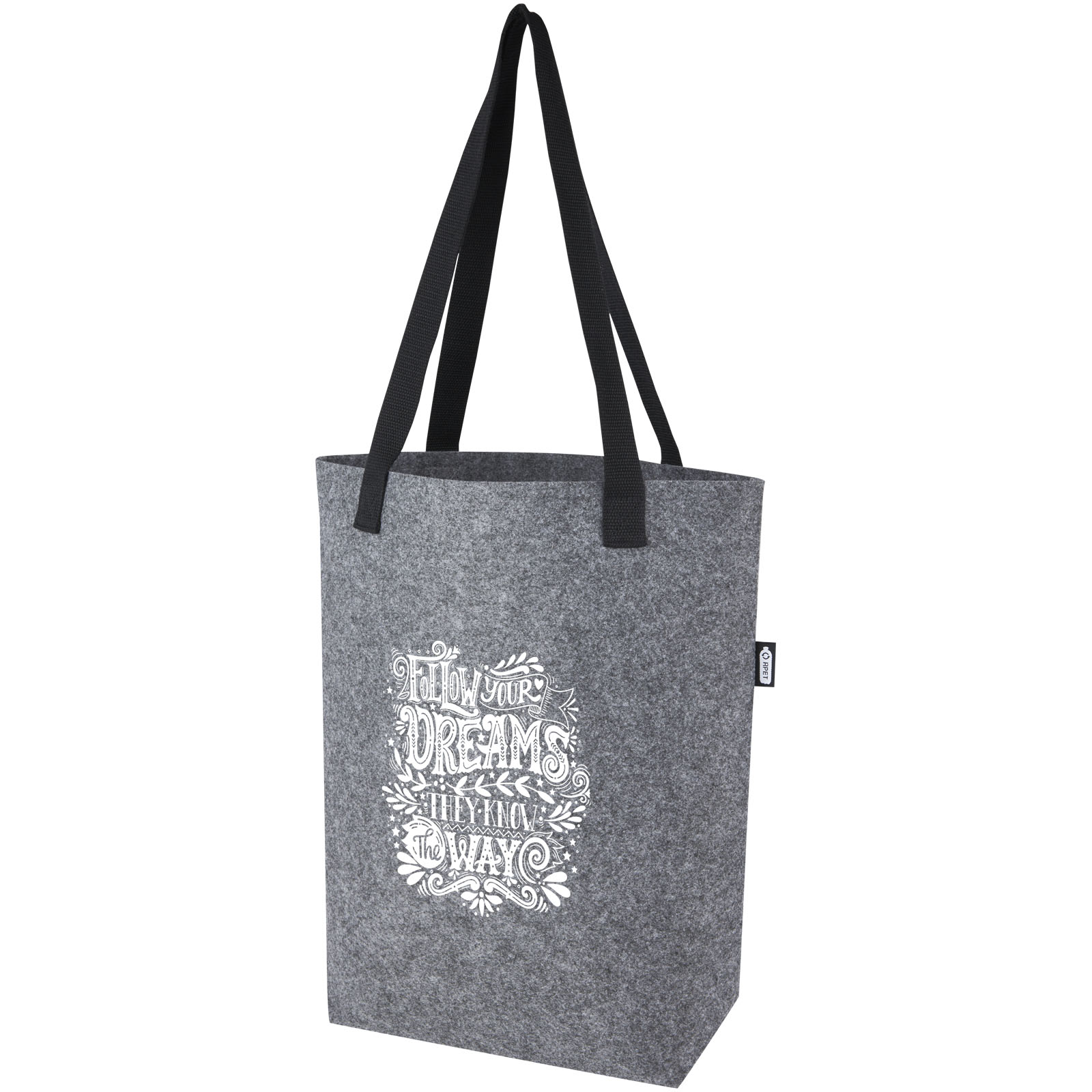 Bolsa Tote de fieltro reciclado GRS con fondo ancho de 12 L Felta