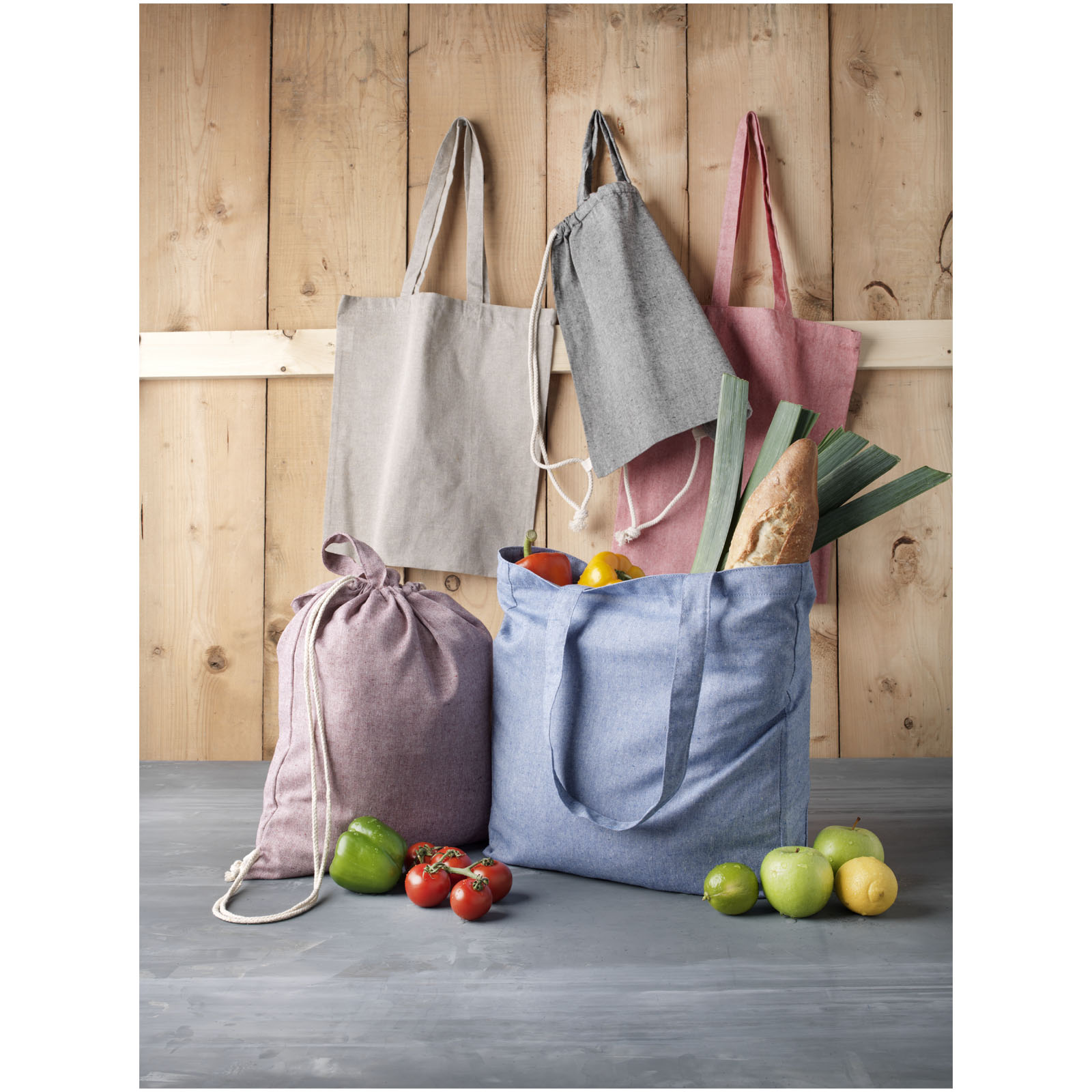 Bolsa Tote de algodón reciclado de 210 g/m² con refuerzos Pheebs