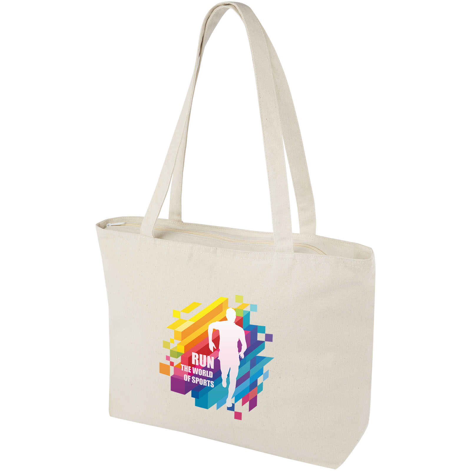 Bolsa Tote de algodón 320 g/m² con cremallera Ningbo