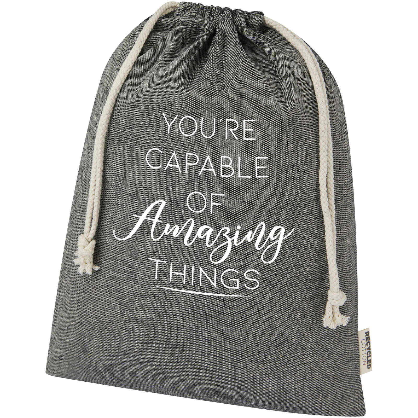 Bolsa de regalo grande de 4 l de algodón reciclado GRS de 150 g/m² Pheebs