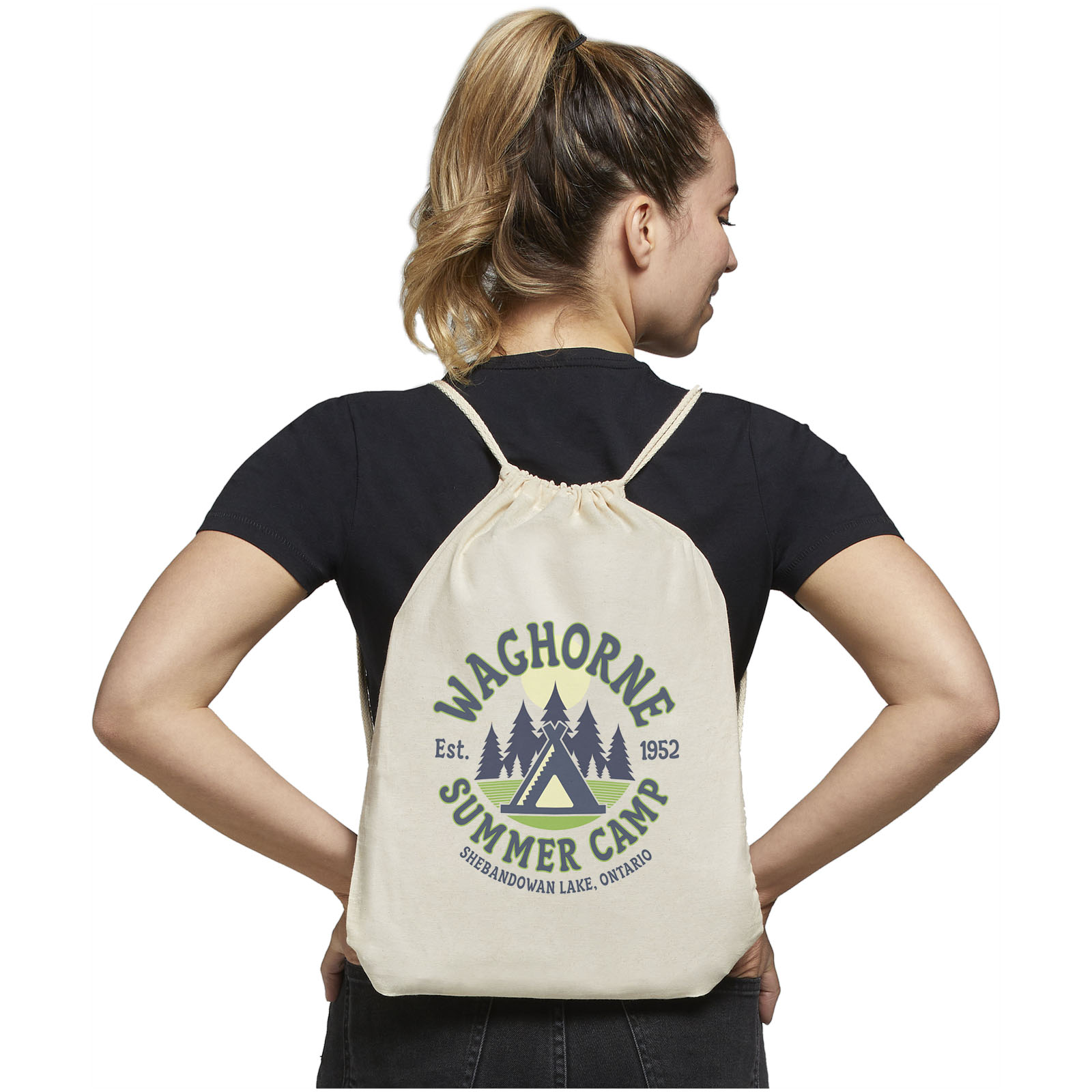 Mochila de cuerdas de algodón 100 g/m² 5L Oregon
