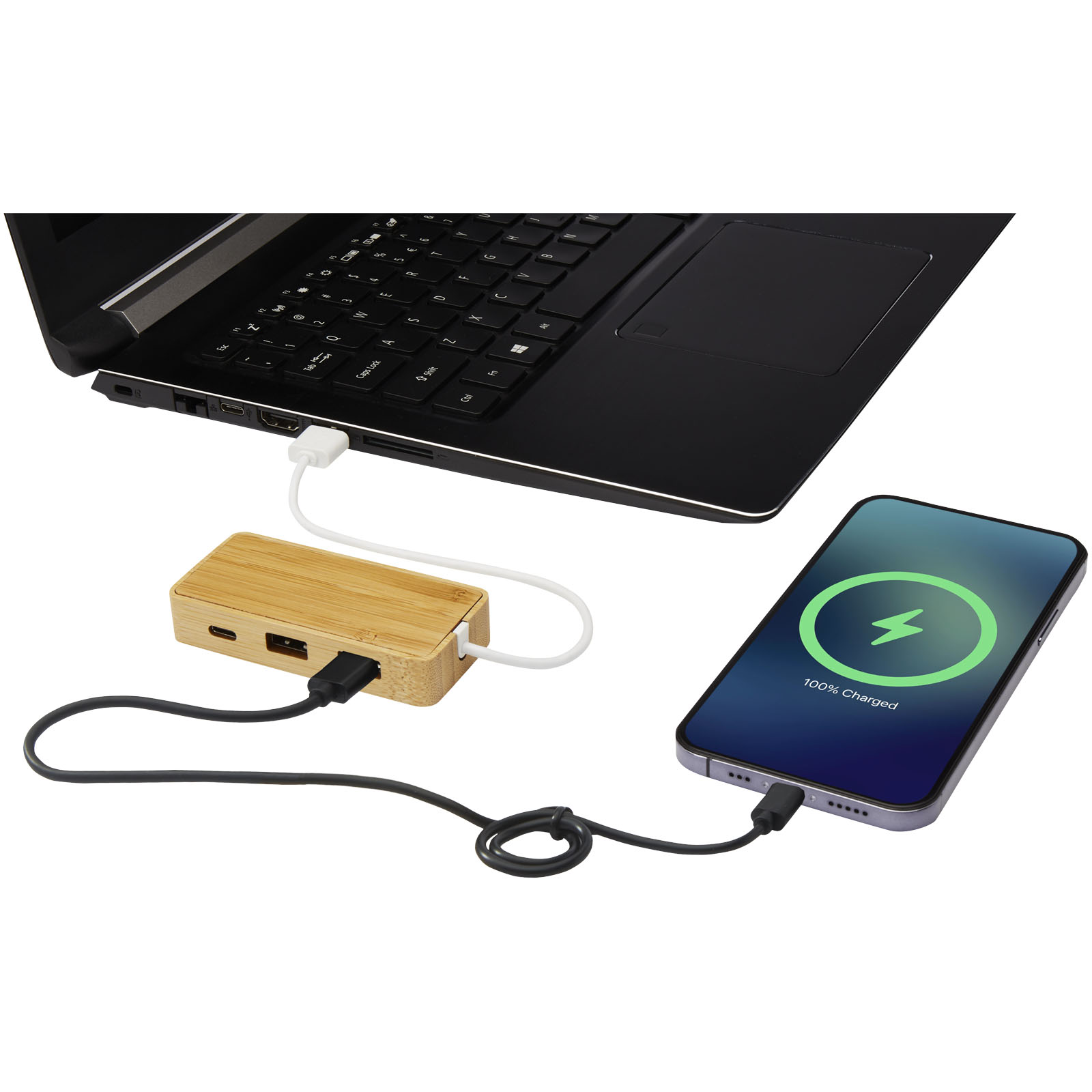 Hub USB de bambú Tapas