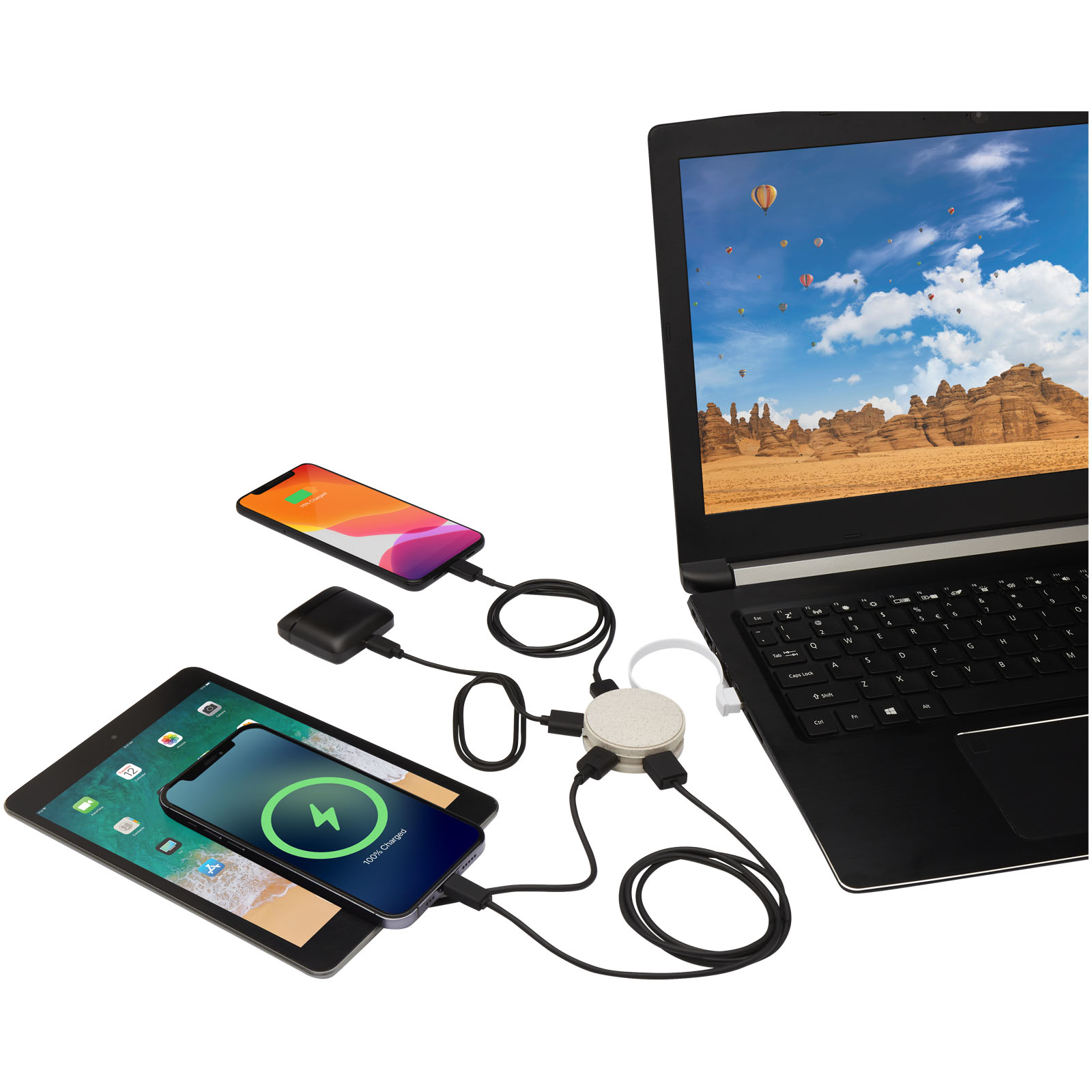 Hub USB de paja de trigo Kenzu