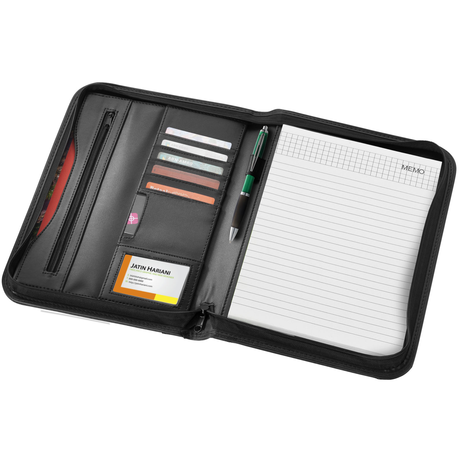 Portafolios A4 con cremallera Ebony