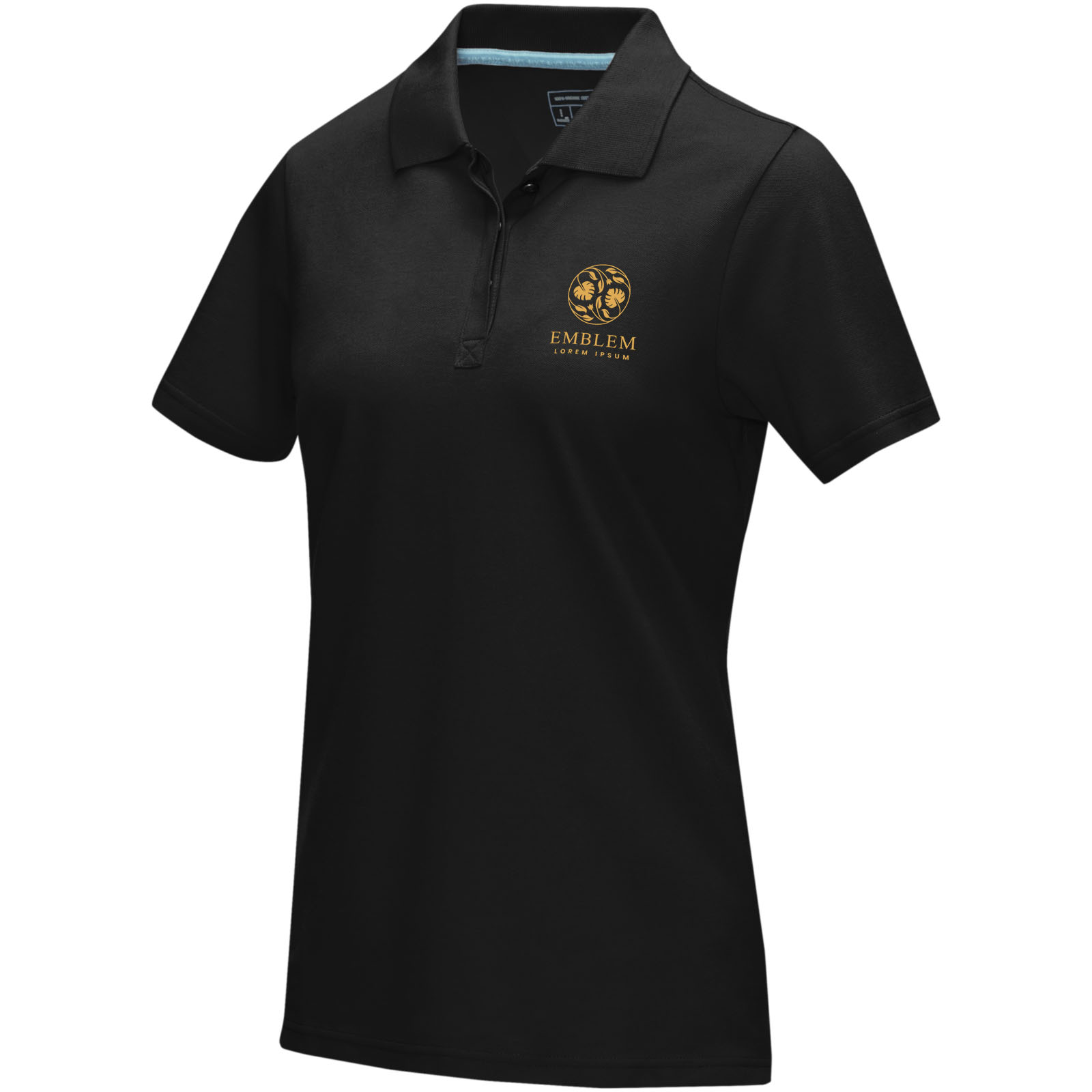Polo orgánico de manga corta para mujer Graphite