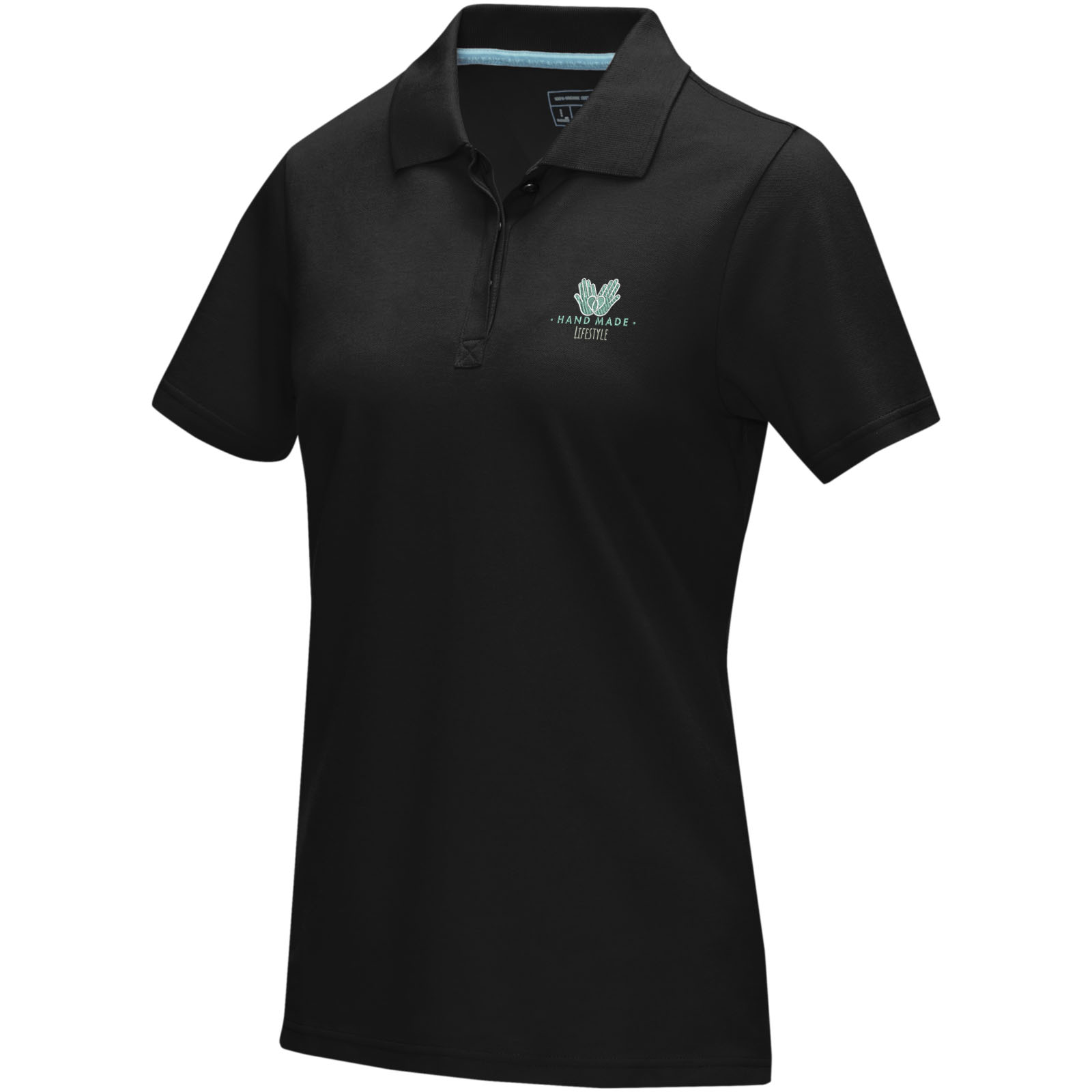 Polo orgánico de manga corta para mujer Graphite