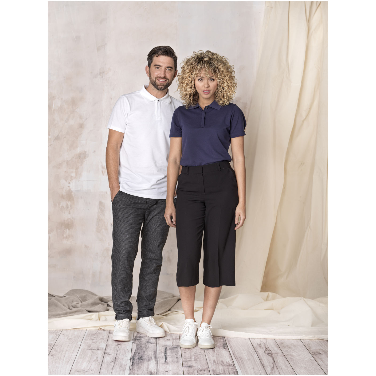 Polo orgánico de manga corta para mujer Graphite