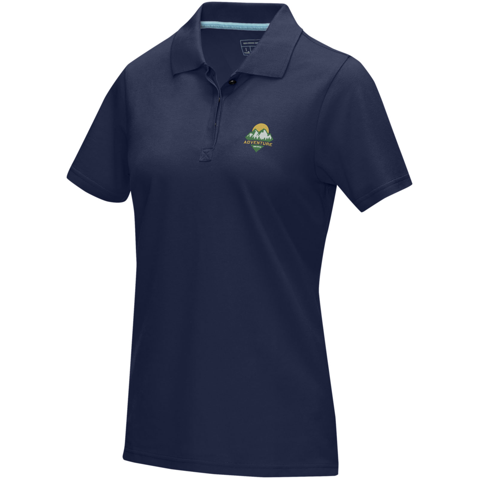 Polo orgánico de manga corta para mujer Graphite