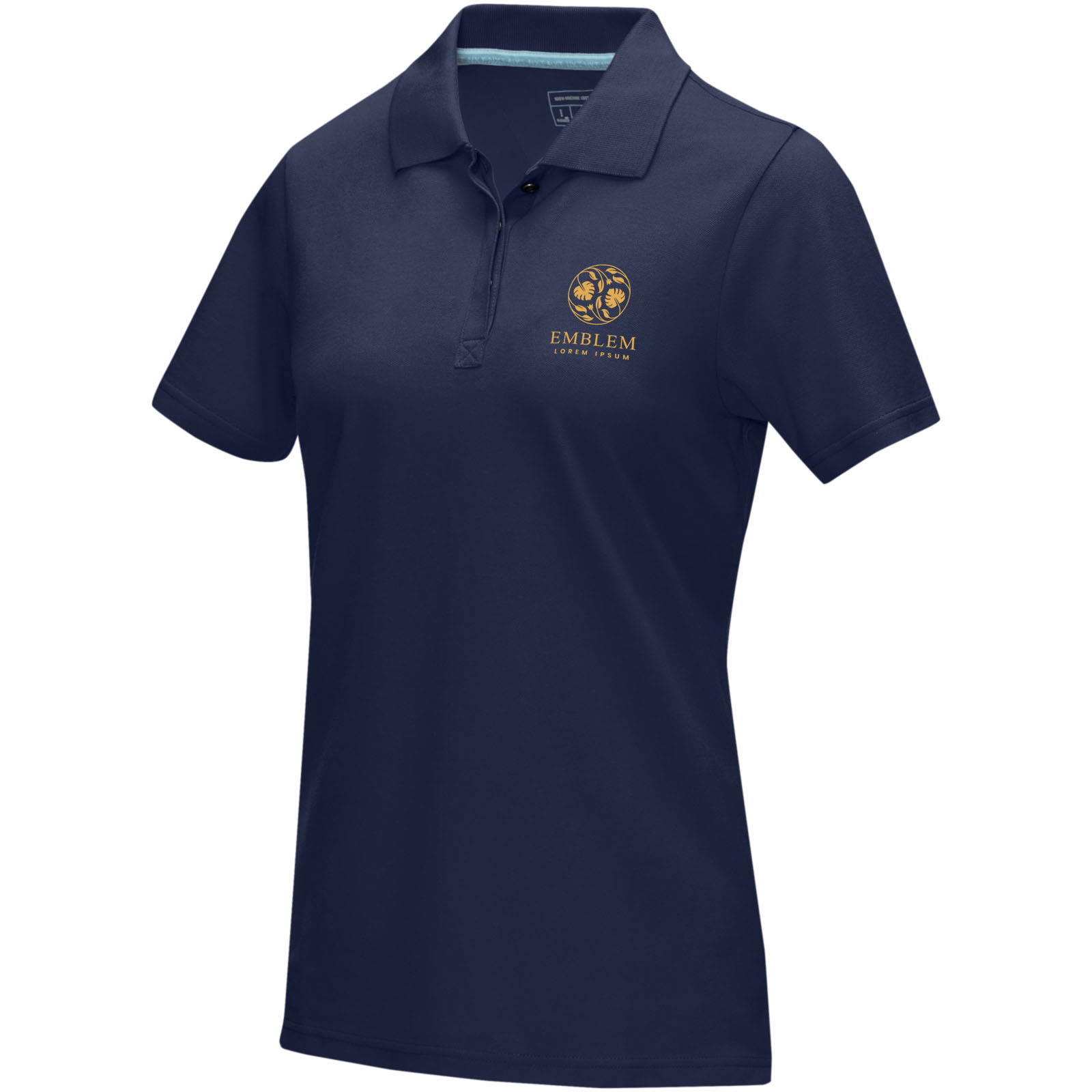 Polo orgánico de manga corta para mujer Graphite