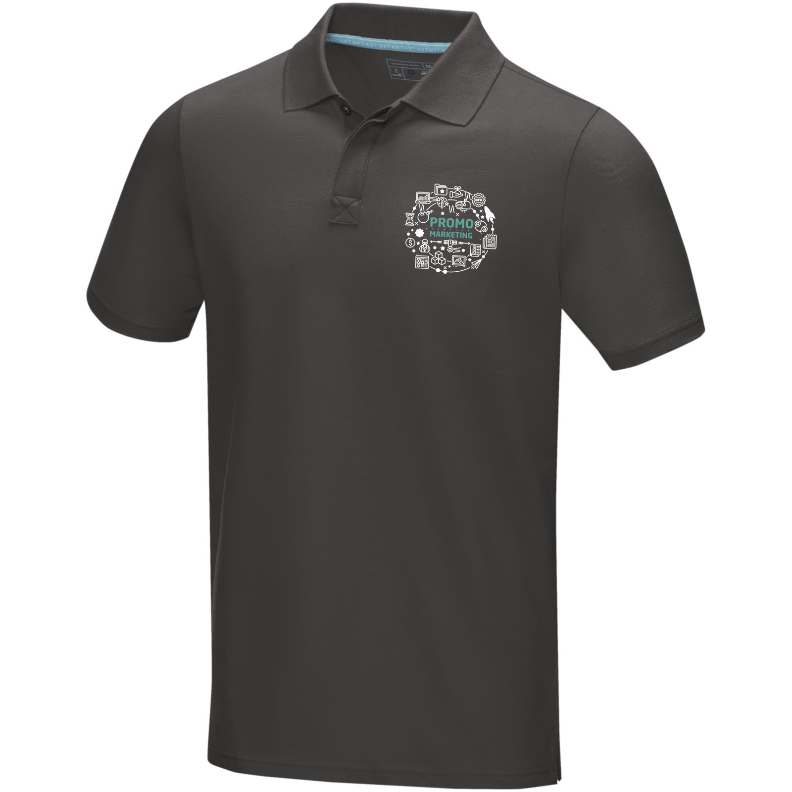Polo orgánico de manga corta para hombre Graphite