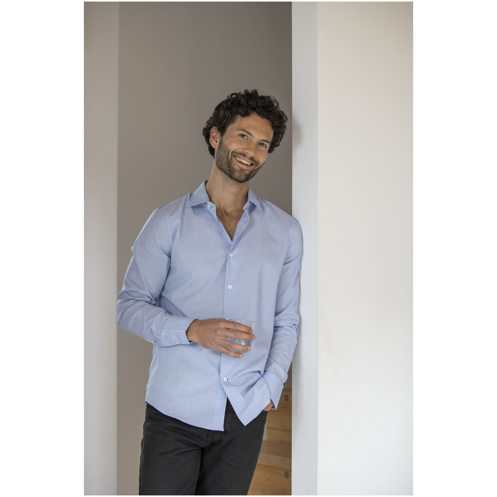 Camisa orgánica de manga larga para hombre