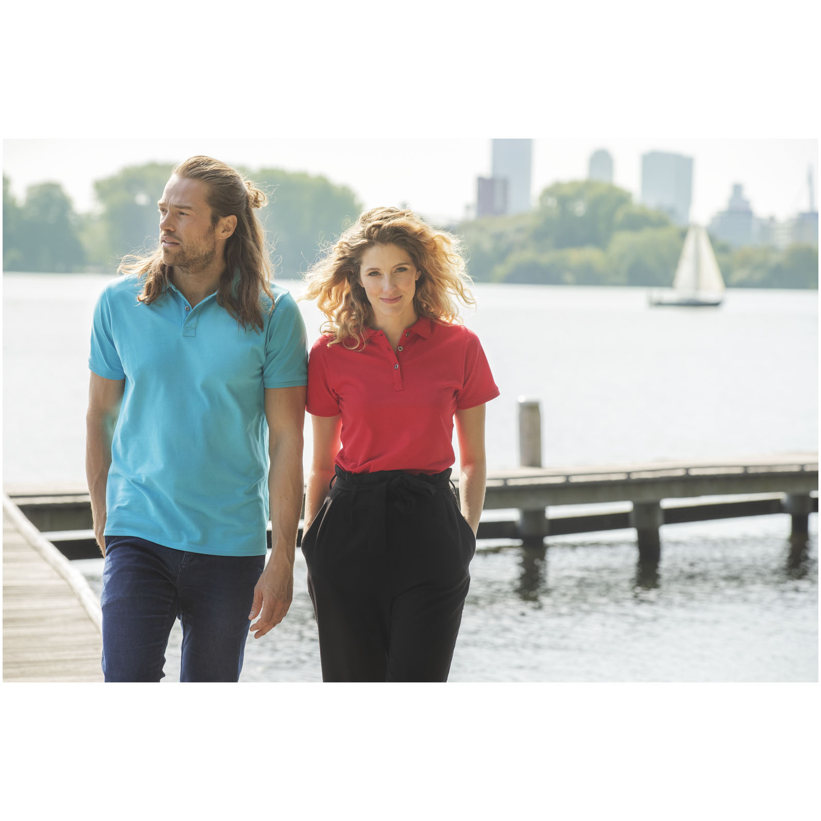 Polo de manga corta de material reciclado orgánico para hombre Beryl