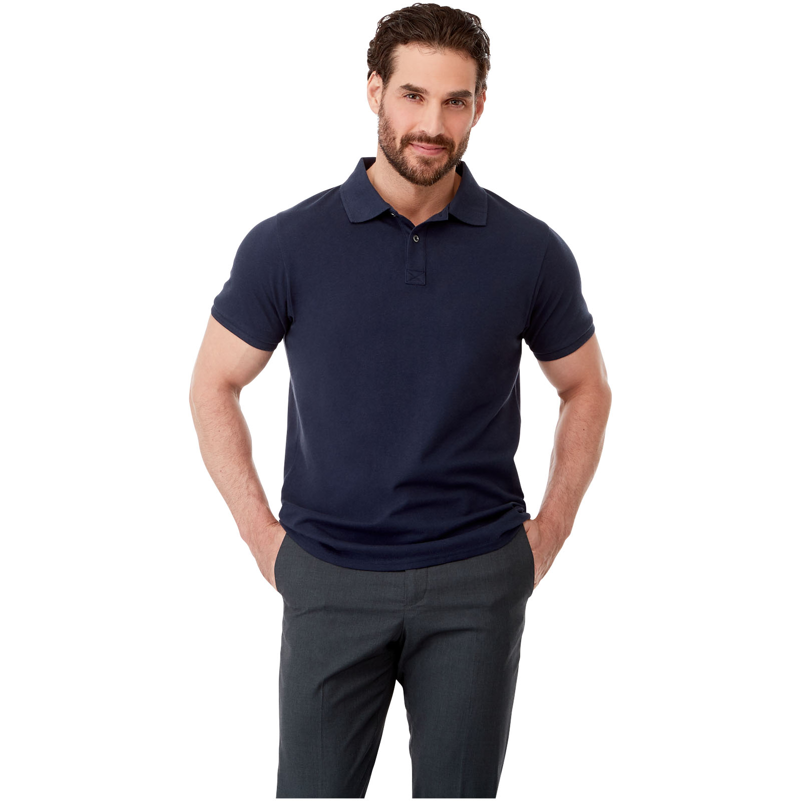 Polo de manga corta de material reciclado orgánico para hombre Beryl