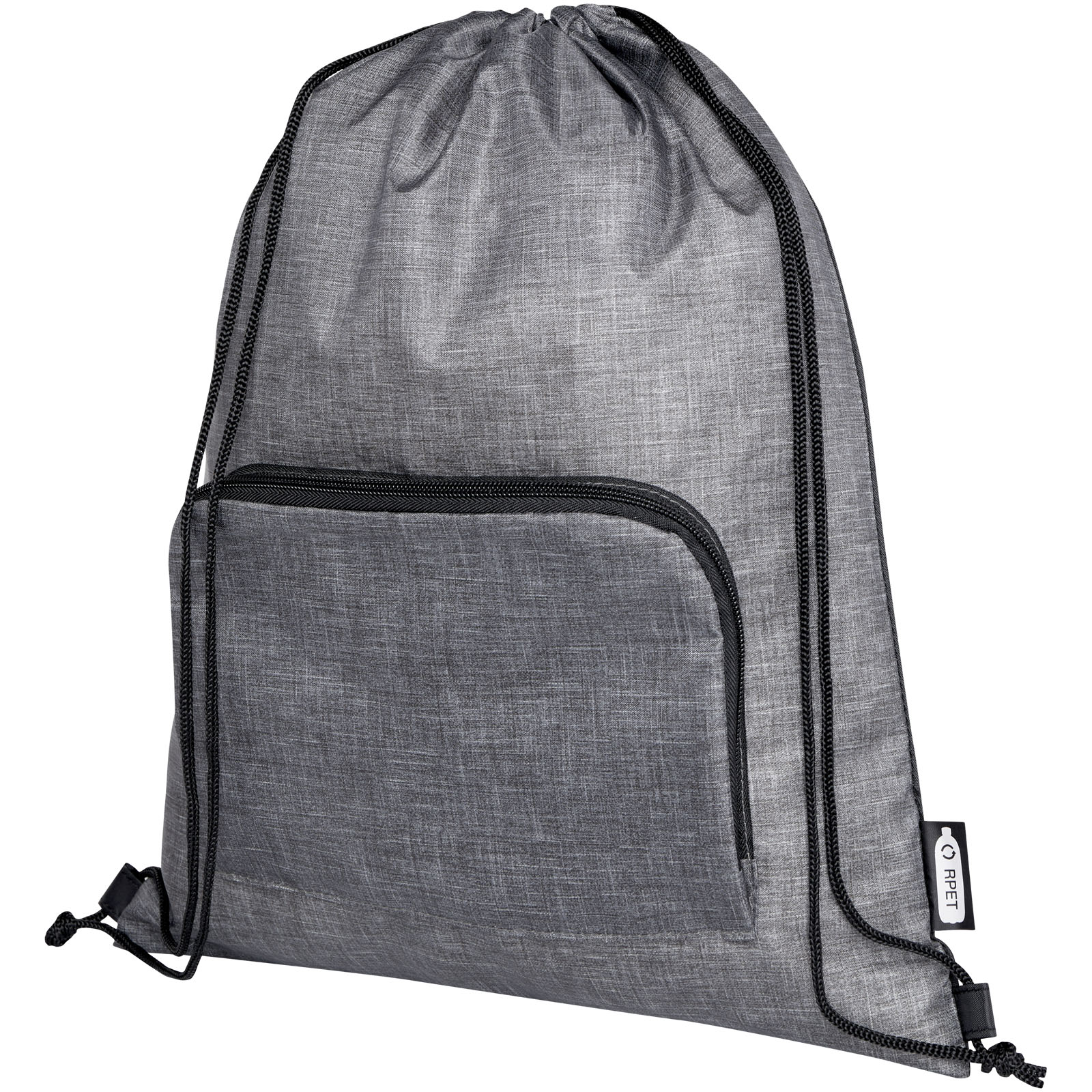 Bolsa con cordón plegable reciclada de 7L Ash