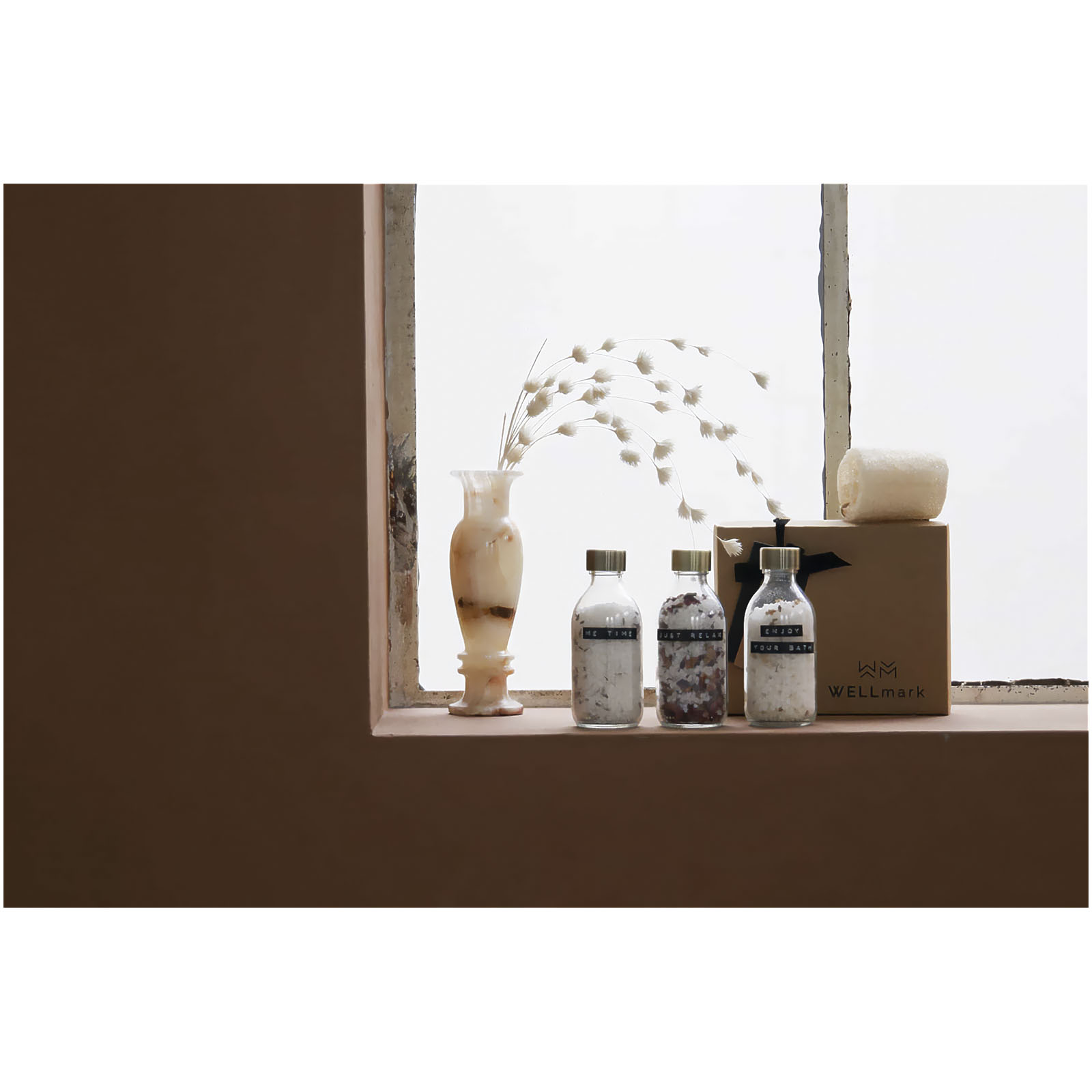 Conjunto de regalo de sal de baño de 3 piezas de 200 ml Wellmark Just Relax