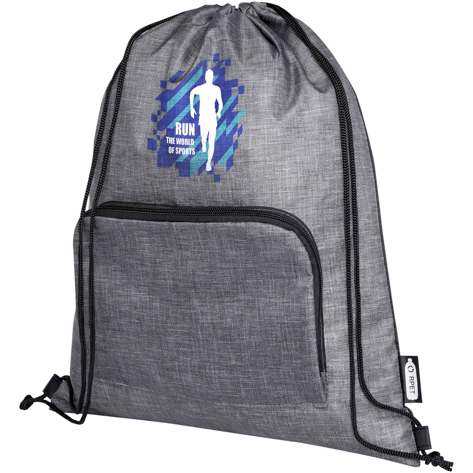 Bolsa con cordón plegable reciclada de 7L Ash