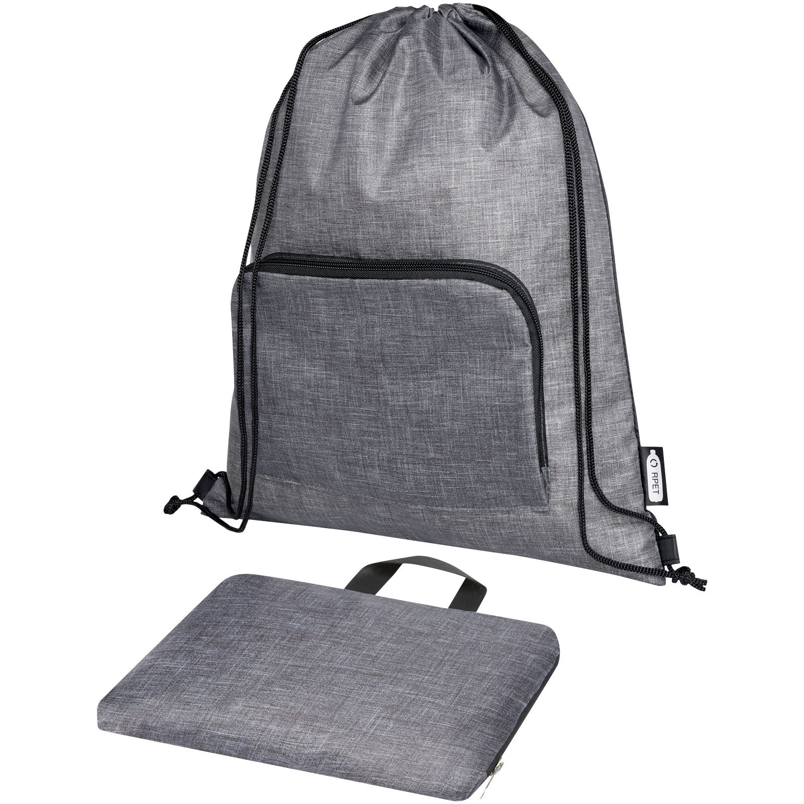 Bolsa con cordón plegable reciclada de 7L Ash