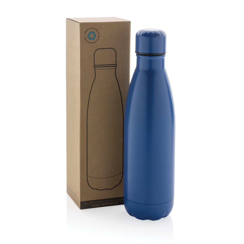 Botella Eureka de pared simple de acero y certificación RCS