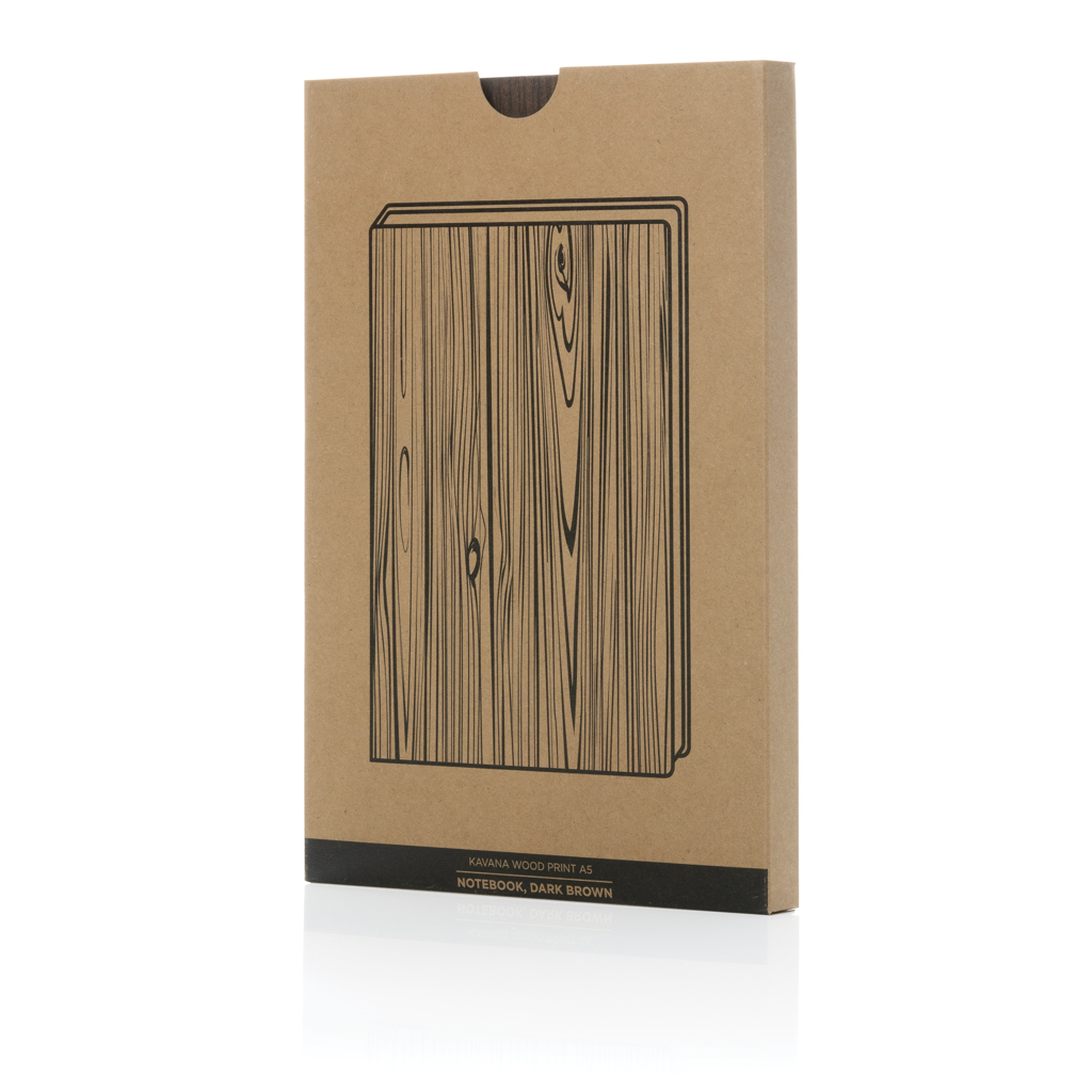 Libreta A5 con estampado de madera Kavana