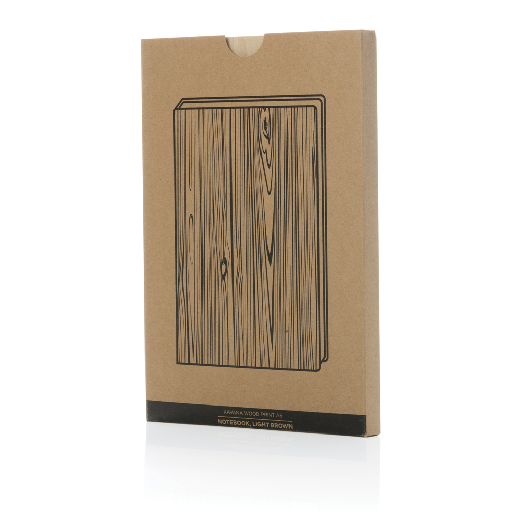 Libreta A5 con estampado de madera Kavana