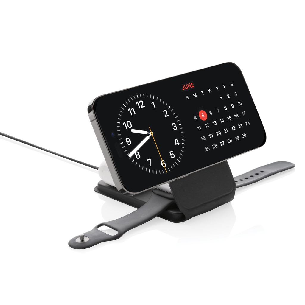 Cargador inalámbrico magnético Swiss Peak RCS rPU 15W 3 en 1