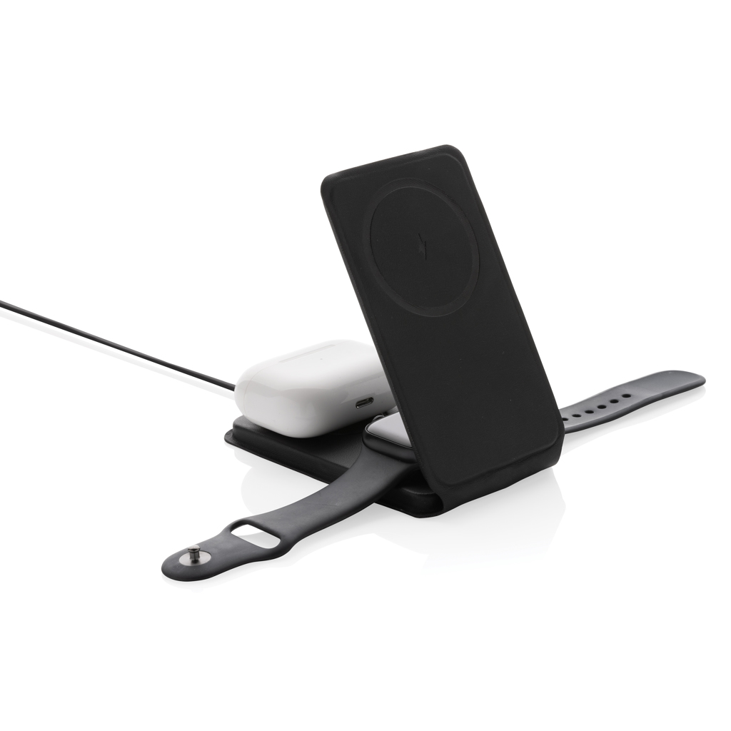 Cargador inalámbrico magnético Swiss Peak RCS rPU 15W 3 en 1