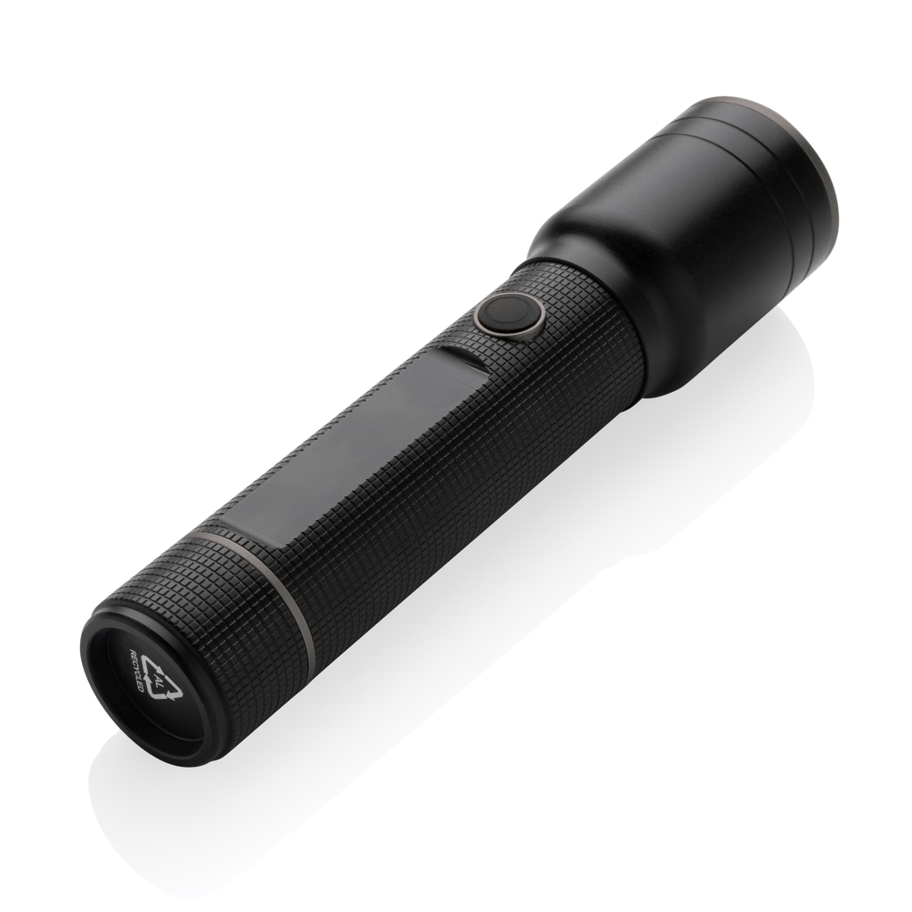Linterna resistente recargable USB de aluminio reciclado RCS