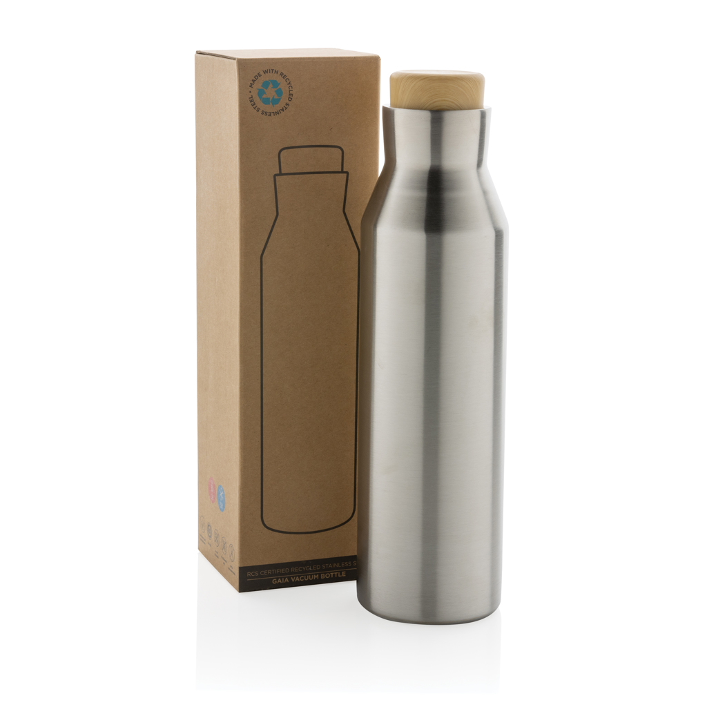 Botella al vacío acero inoxidable reciclado certificado RCS